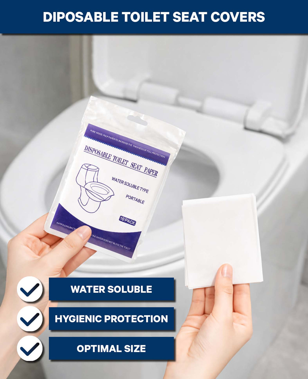 Einweg Toilettensitz Papier Weiss – 10er Pack