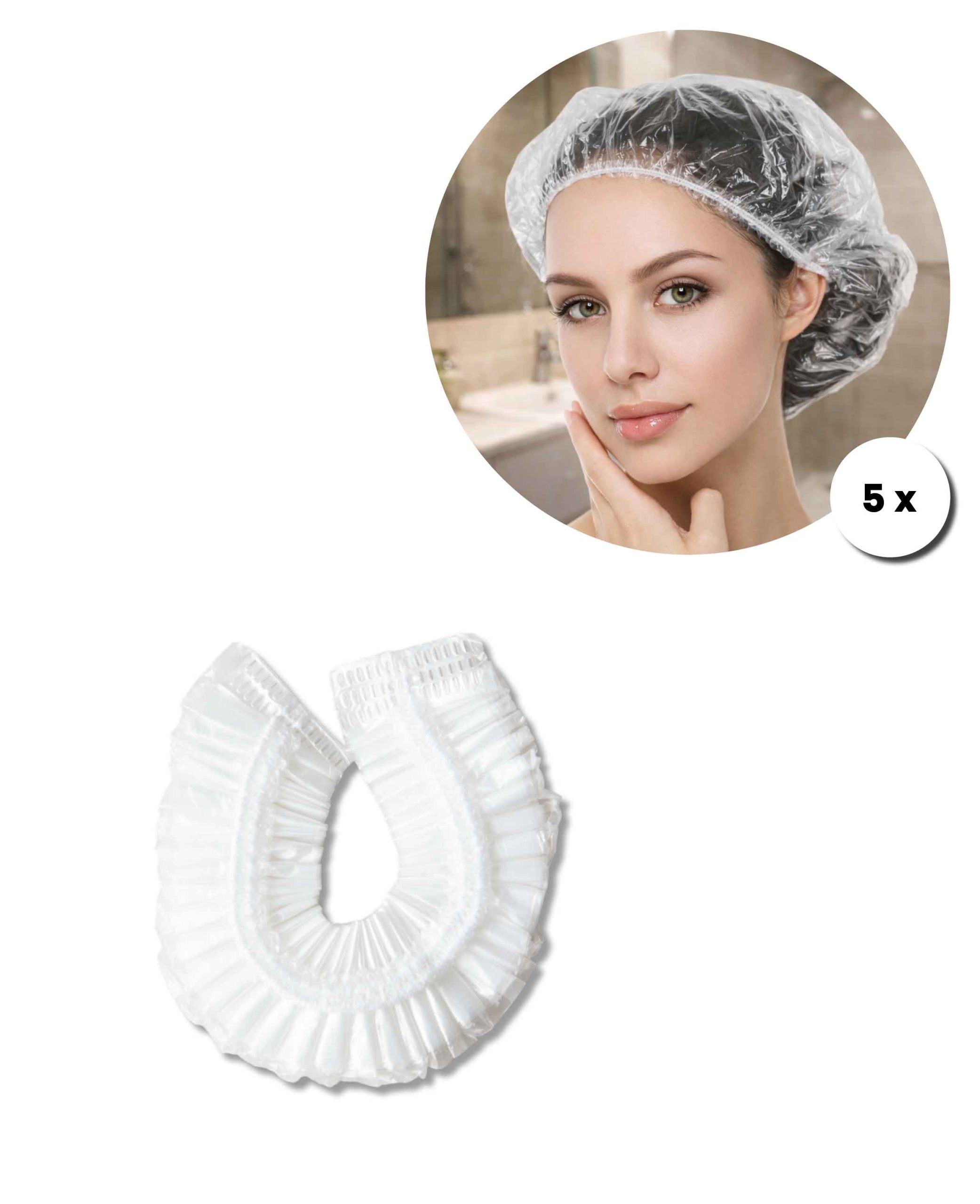 Duschhauben Transparent – 5er Set Einweg Unisex