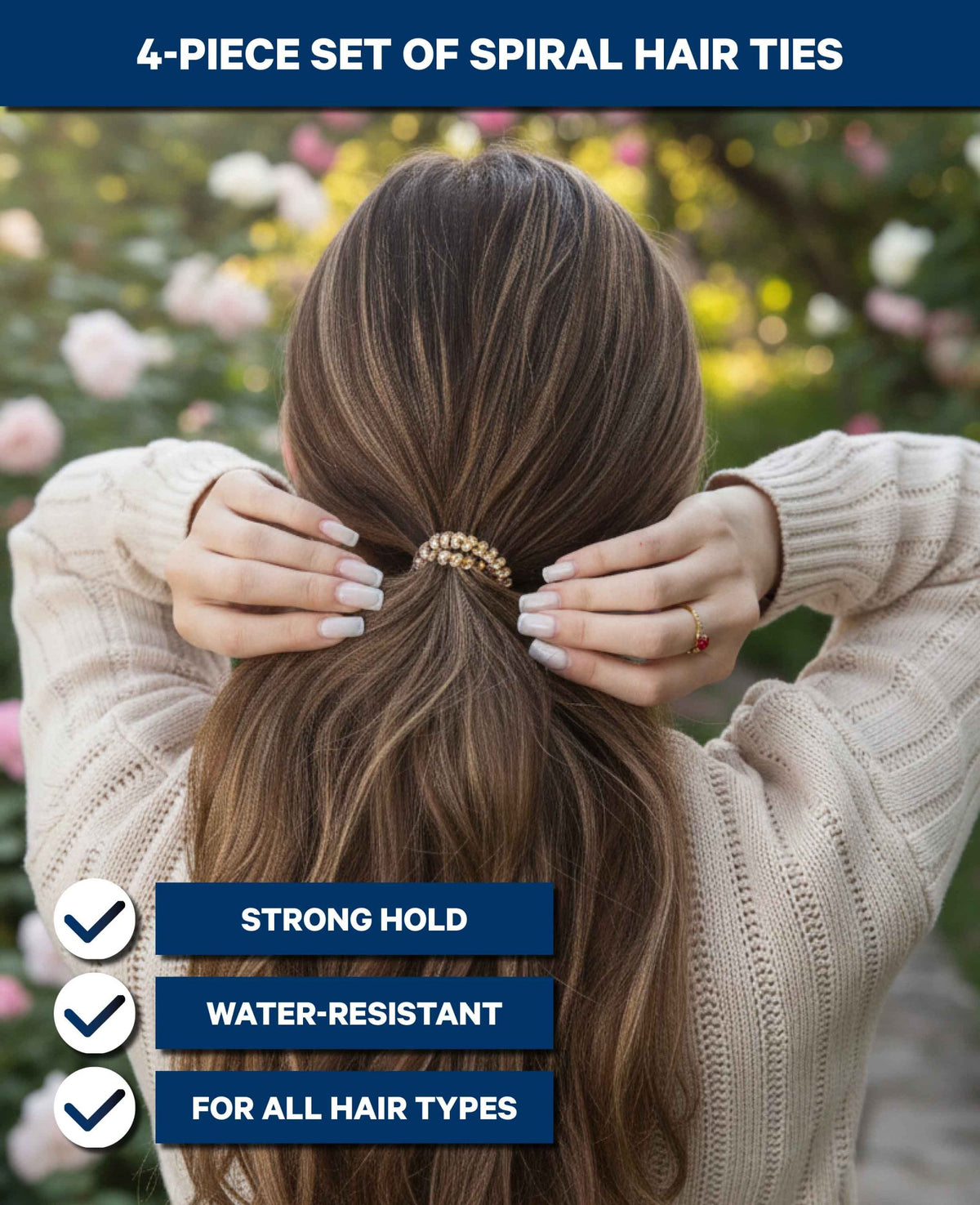 Spiral Hair Ties Set – 4 pieces (Assorted)