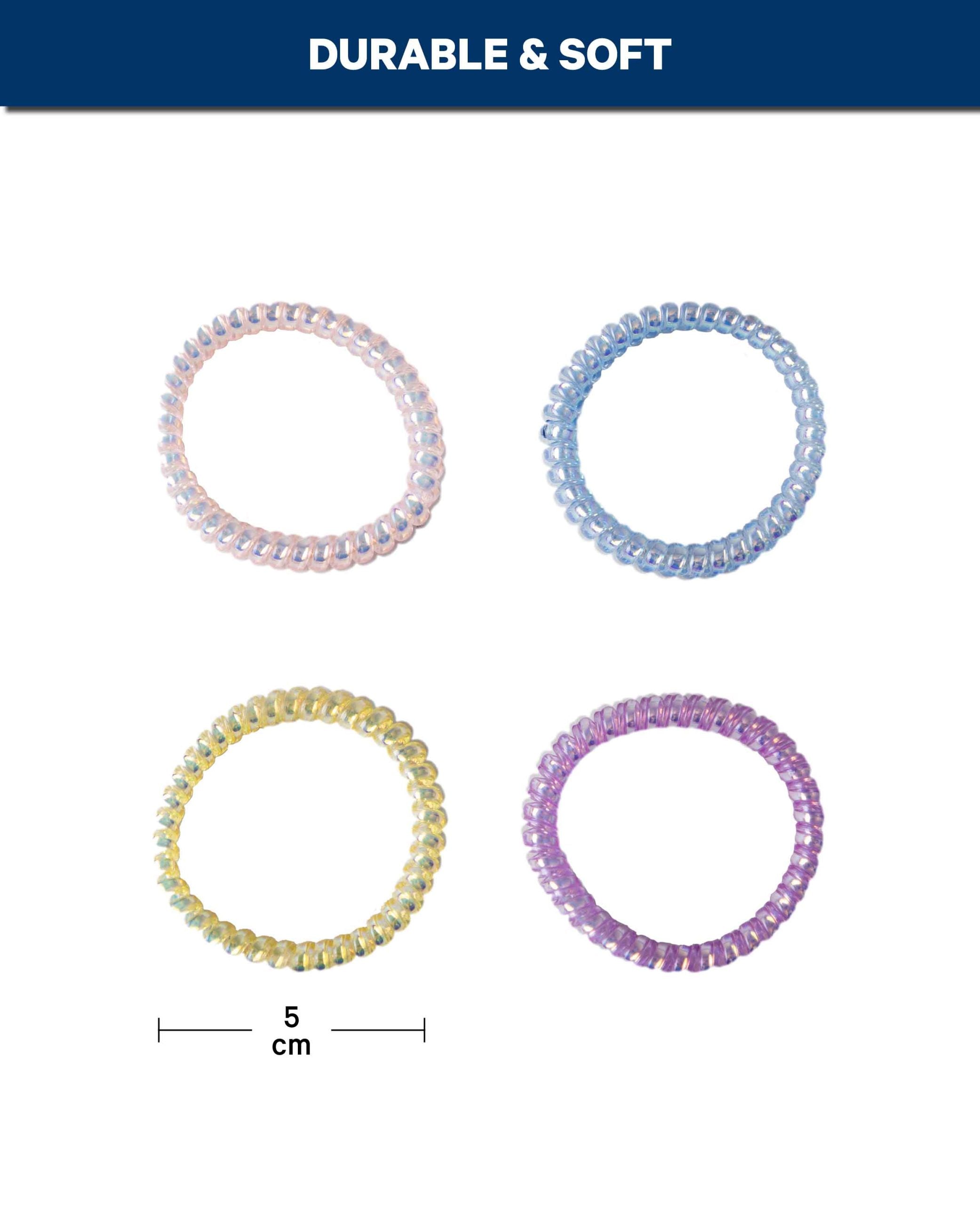 Lot de 4 élastiques en spirale (assortis)