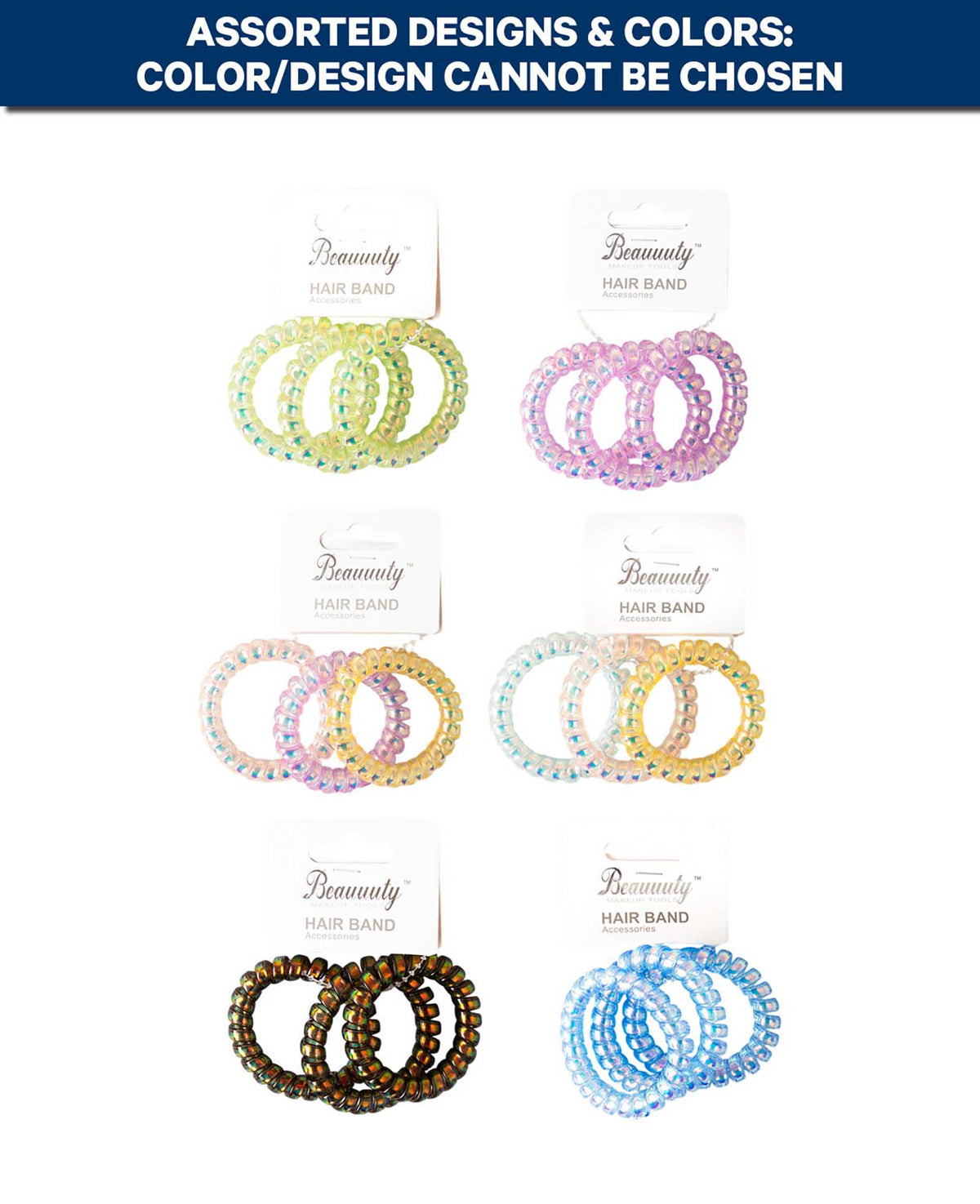 Spiral Hair Ties Set – 3 large (Assorted)