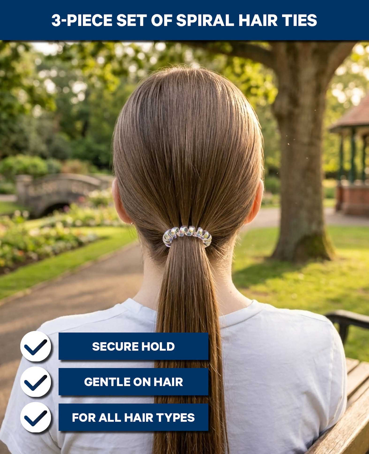 Spiral Hair Ties Set – 3 large (Assorted)