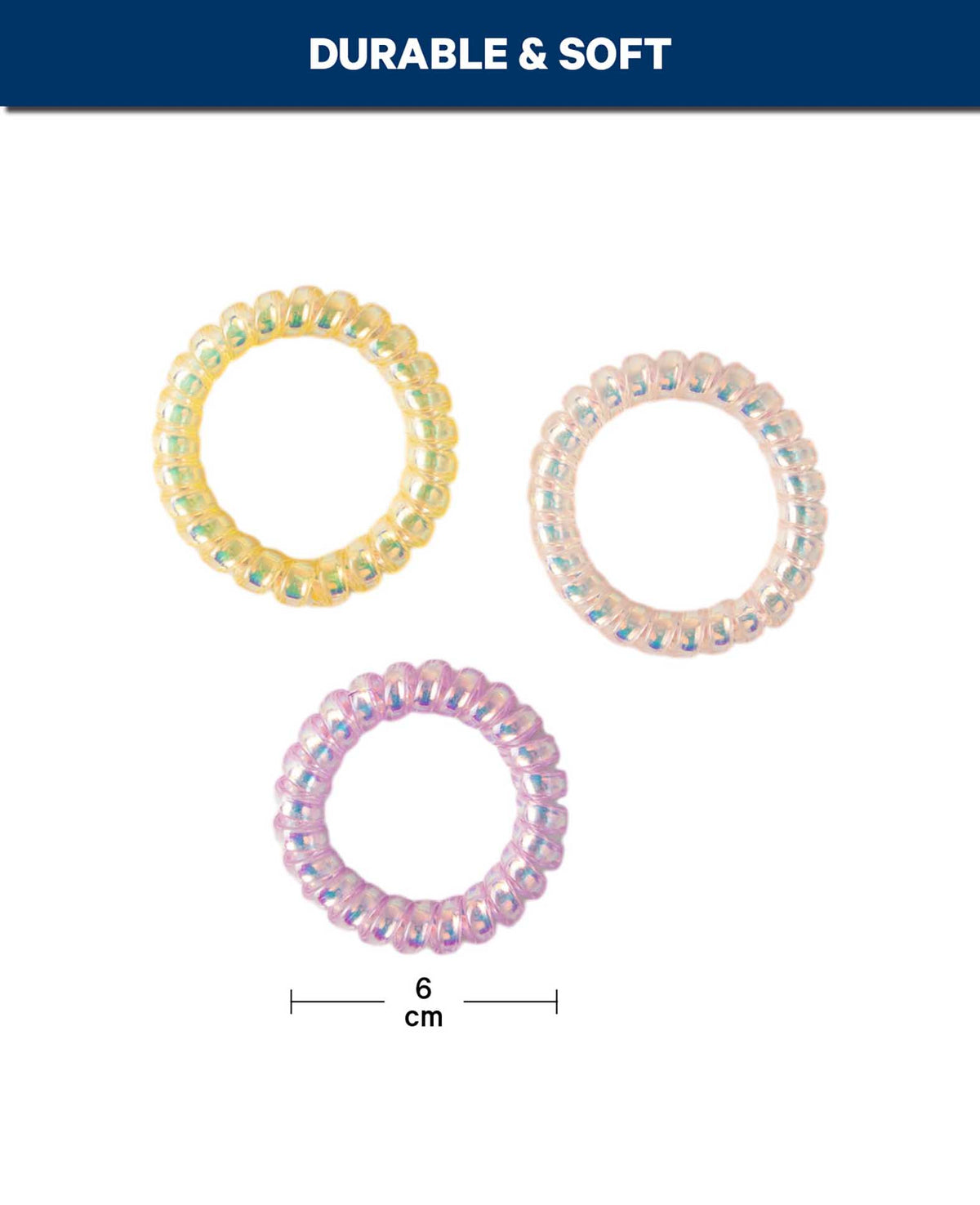 Spiral Hair Ties Set – 3 large (Assorted)