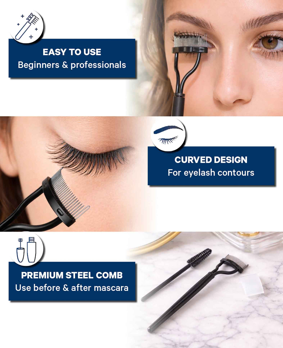 Kit de soin des cils 2 pièces noir