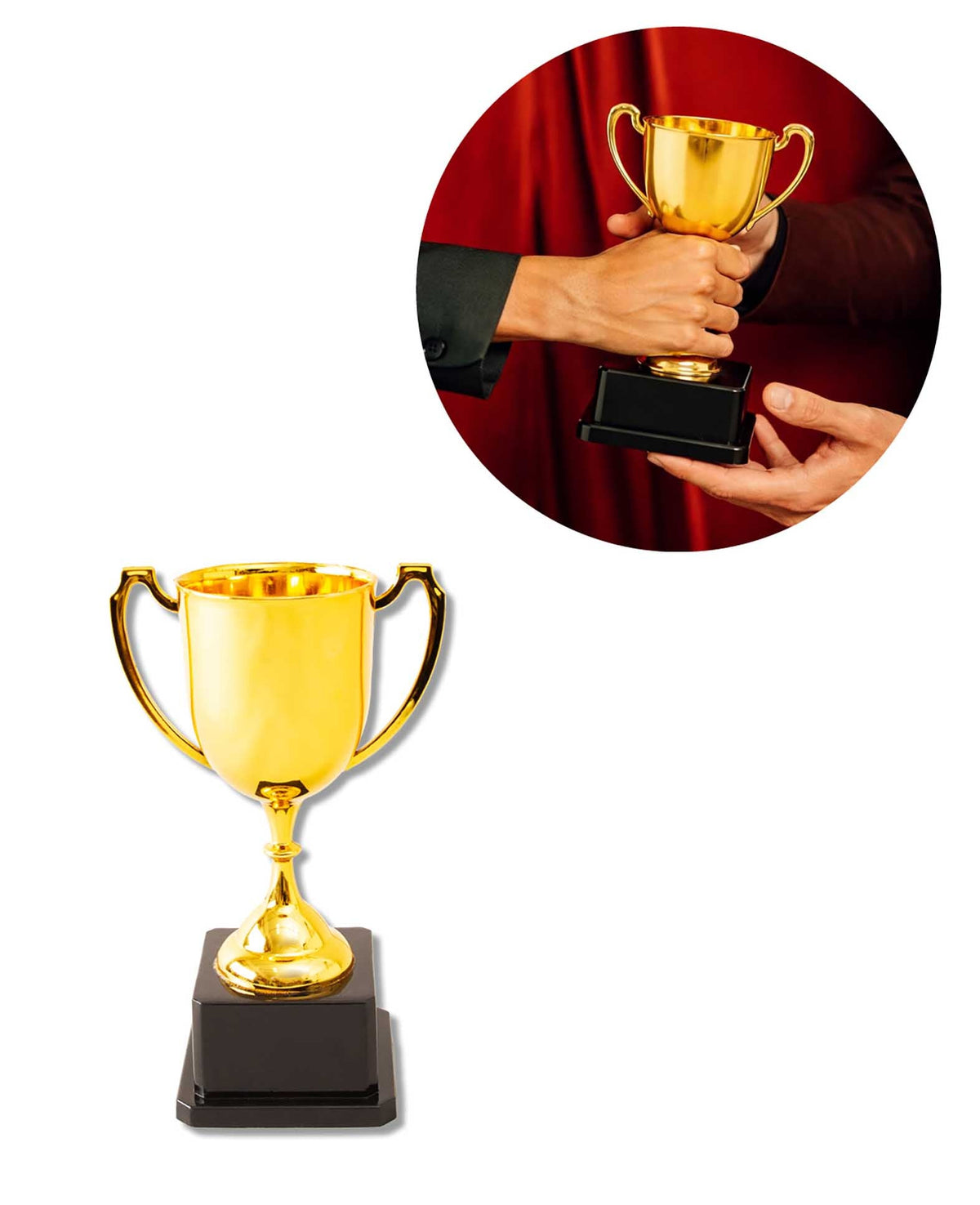 Pokal Gold, Kunststoff, 19 cm, personalisierbar
