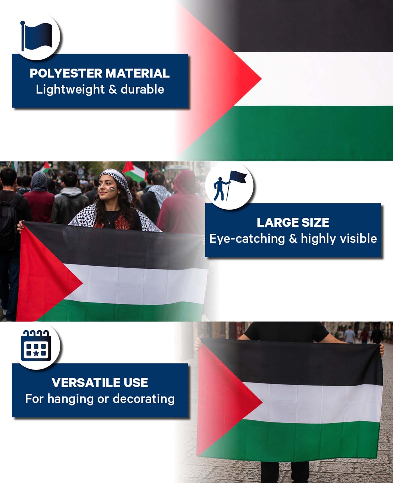 Drapeau Palestine 90x150 cm