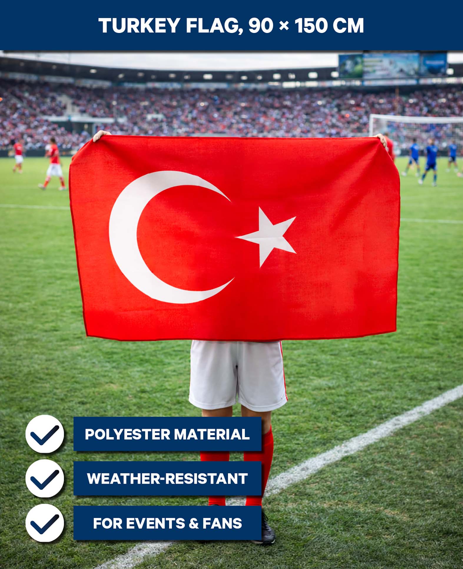 Drapeau Turquie 90x150 cm