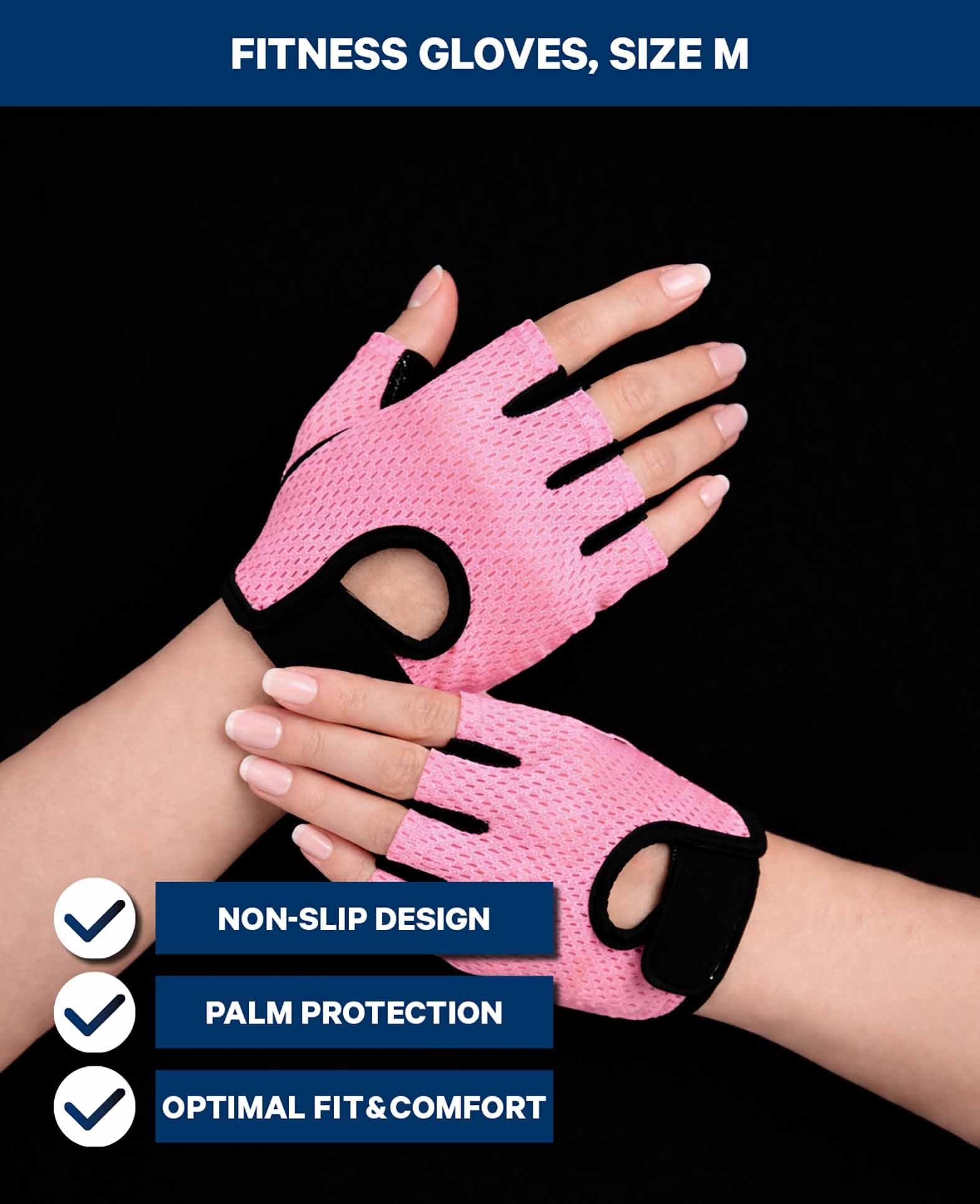 Fitness Gloves Pink-Black Size M