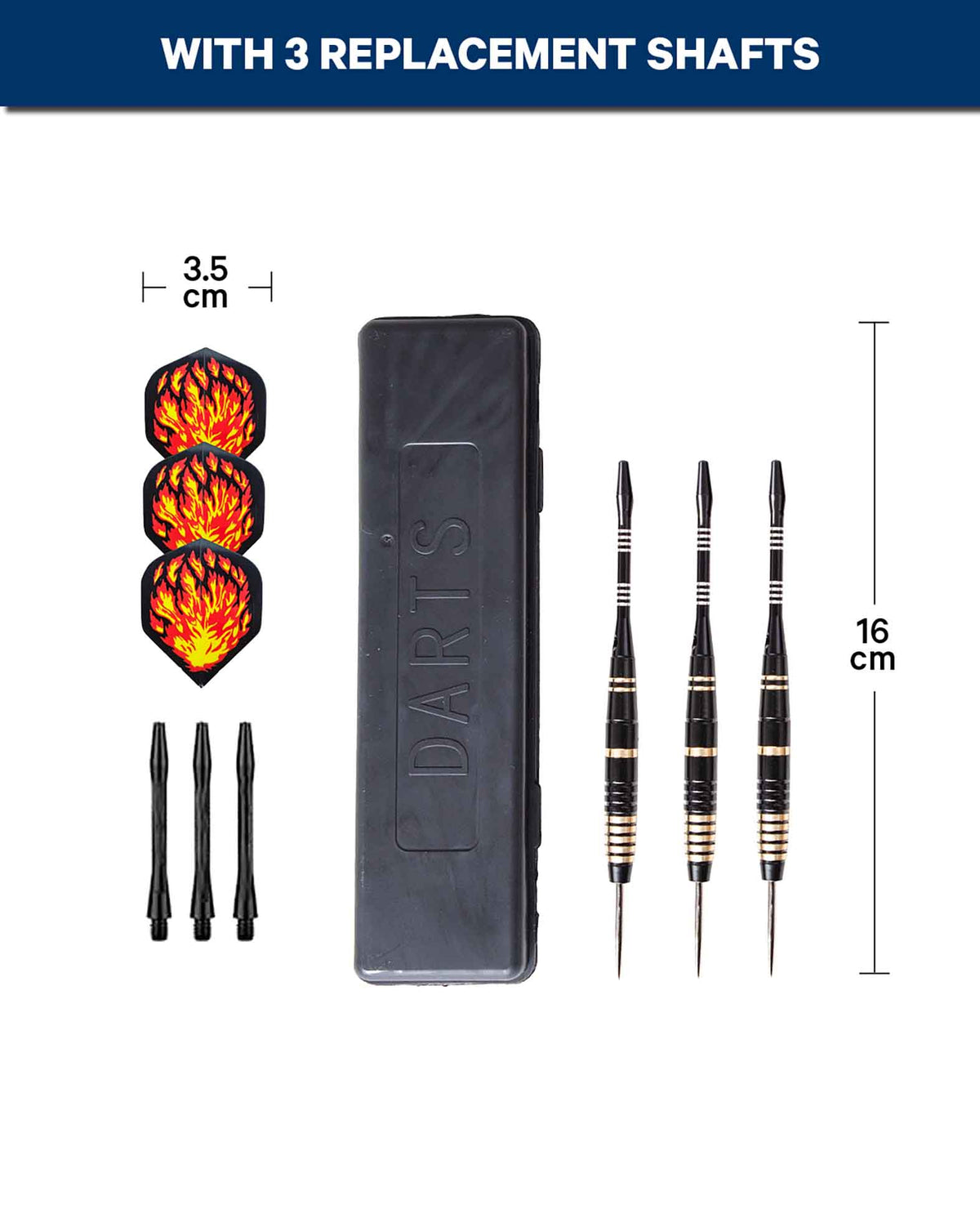 Fléchettes High End Noires – Set de 3 avec Pointes de Rechange