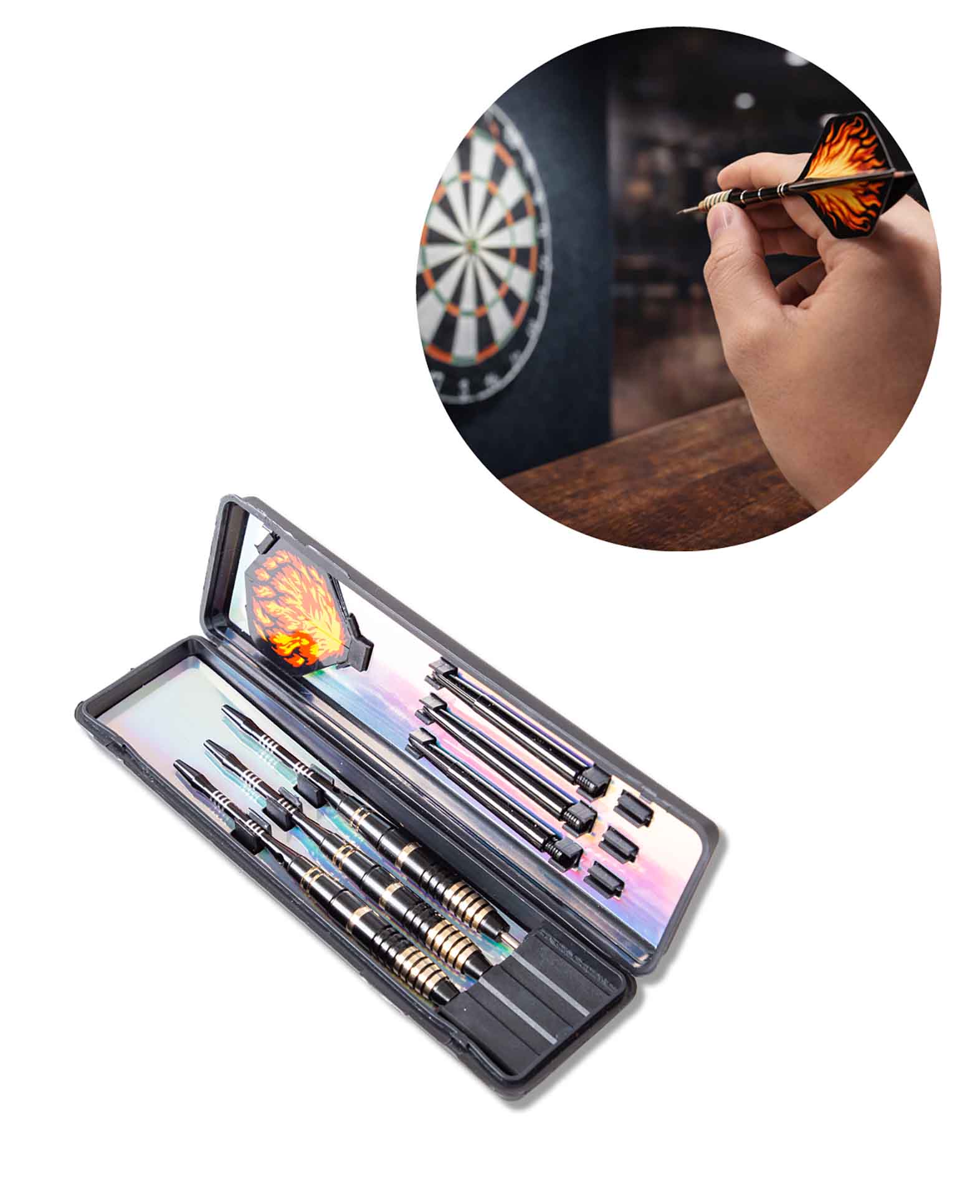 Fléchettes High End Noires – Set de 3 avec Pointes de Rechange
