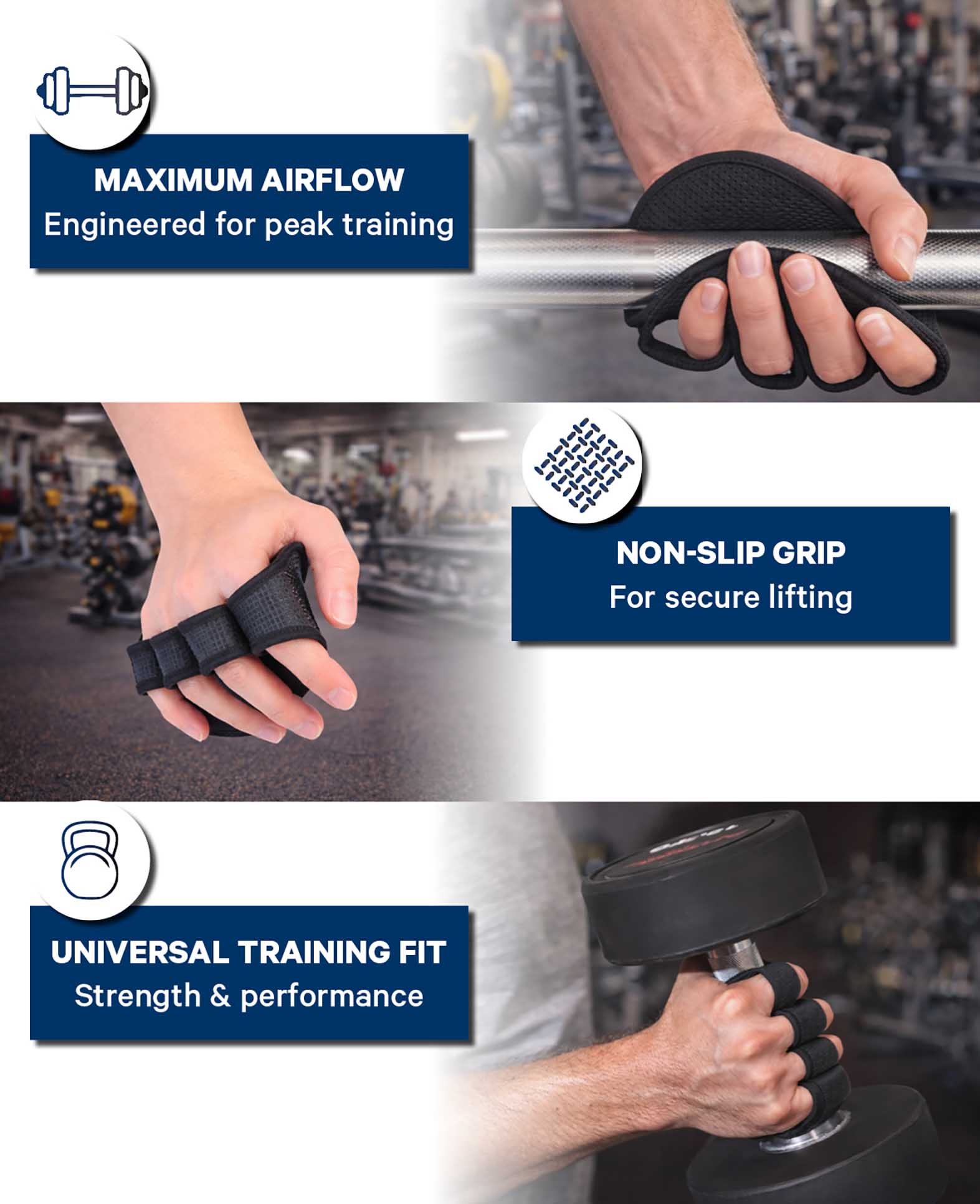 Protection pour phalanges noire - Fitness, haltérophilie