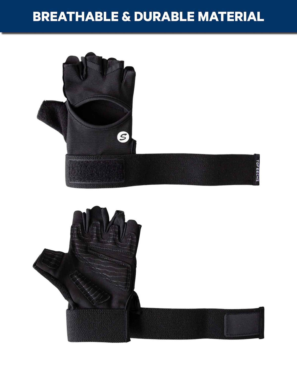 Gants de sport noir Taille M Poignet