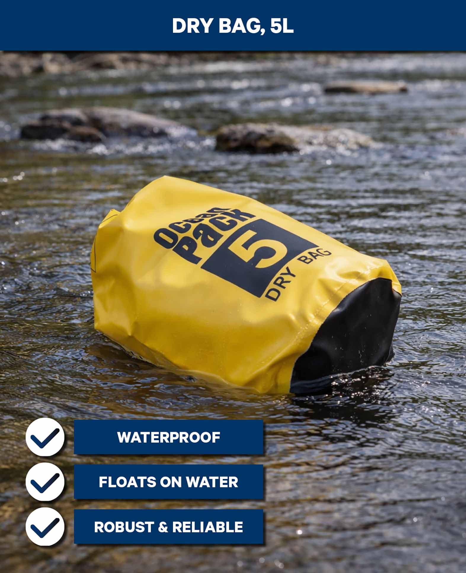 Sac étanche jaune 5 L