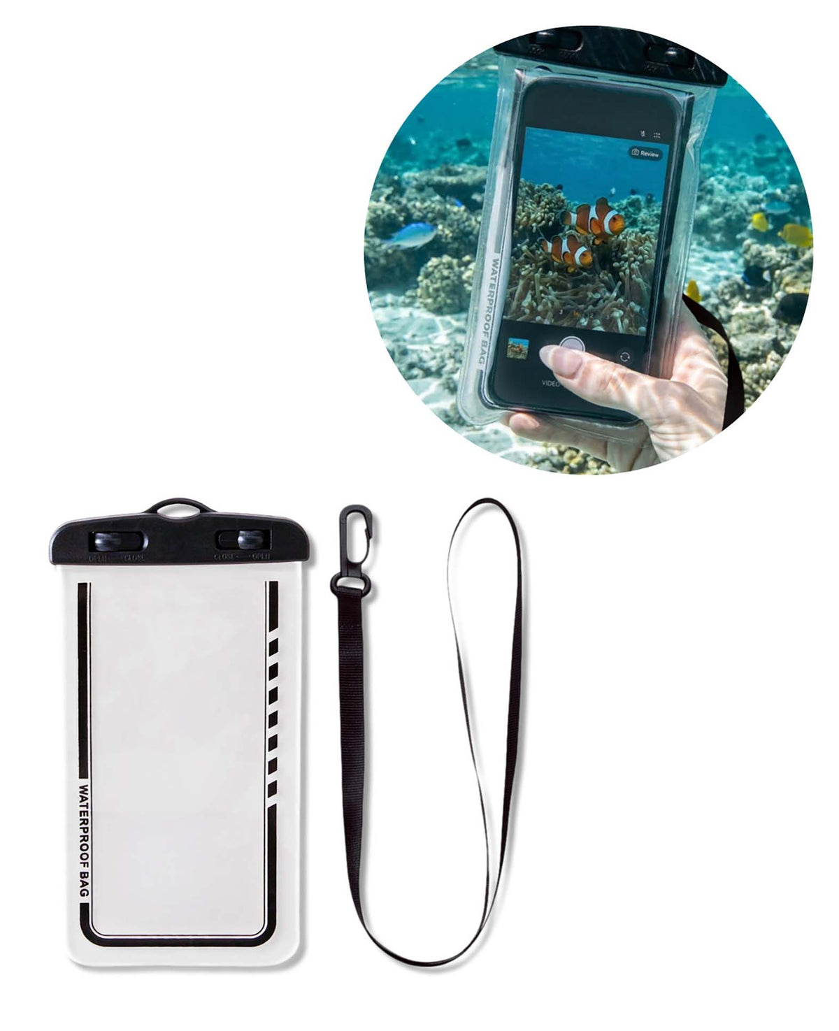 Housse de protection universelle étanche transparente pour téléphone portable