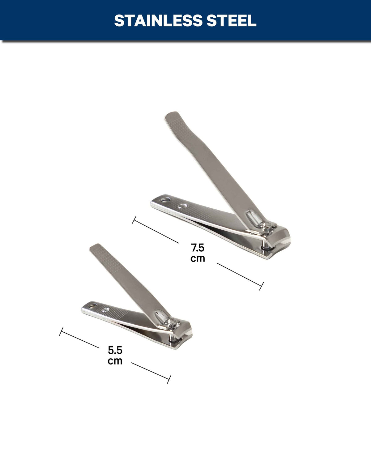 Kit de coupe-ongles argenté – 2 pièces