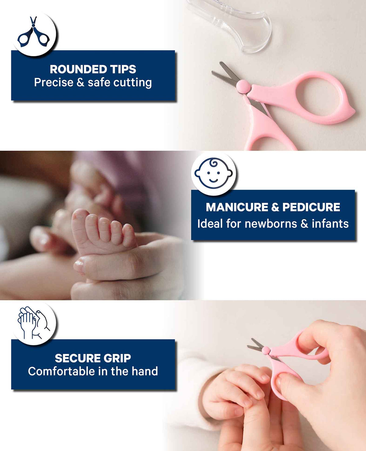 Ciseaux à ongles bébé rose