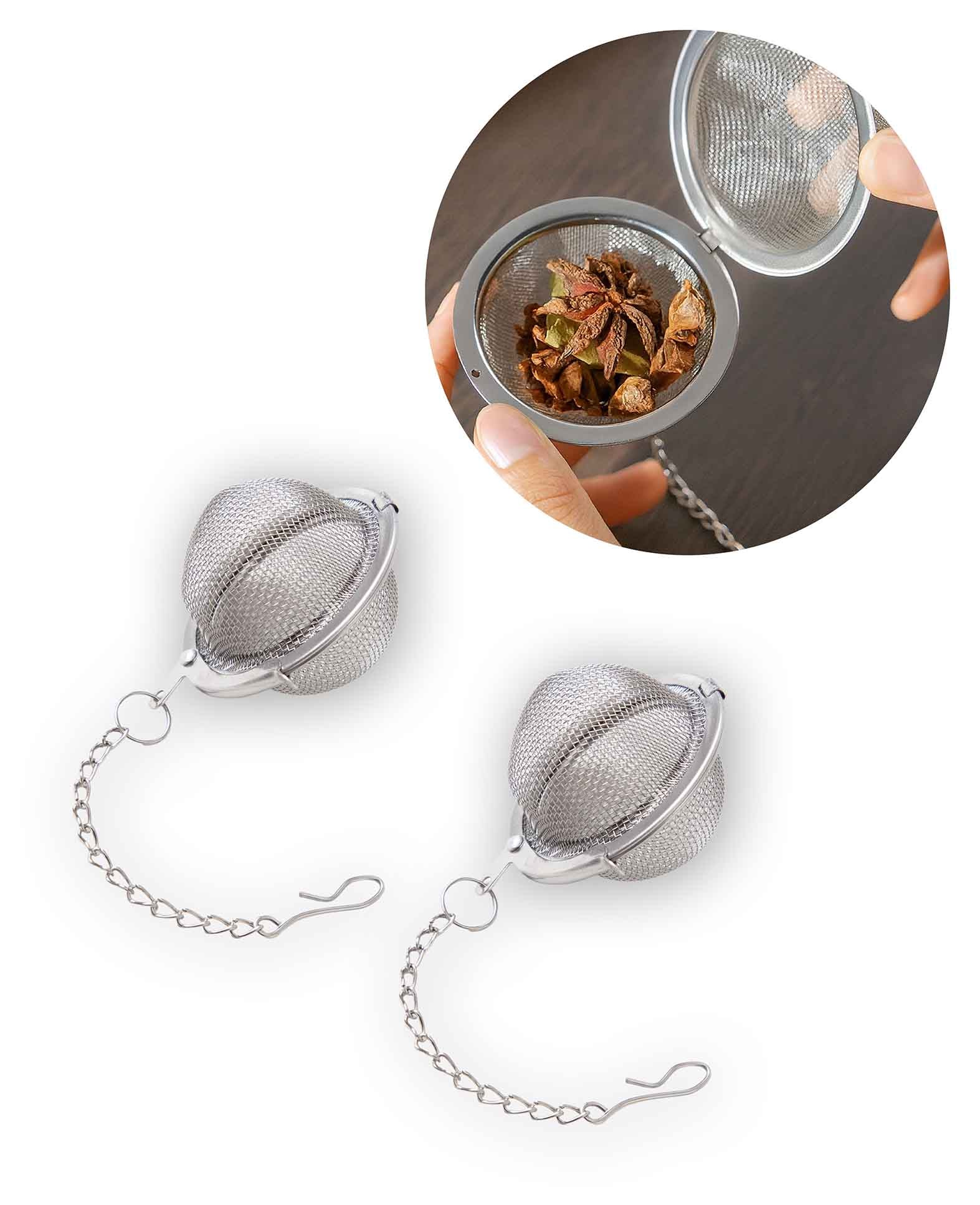 Tea Eggs / Tea Strainer Set of 2 Stainless Steel Silver 4.5 cm