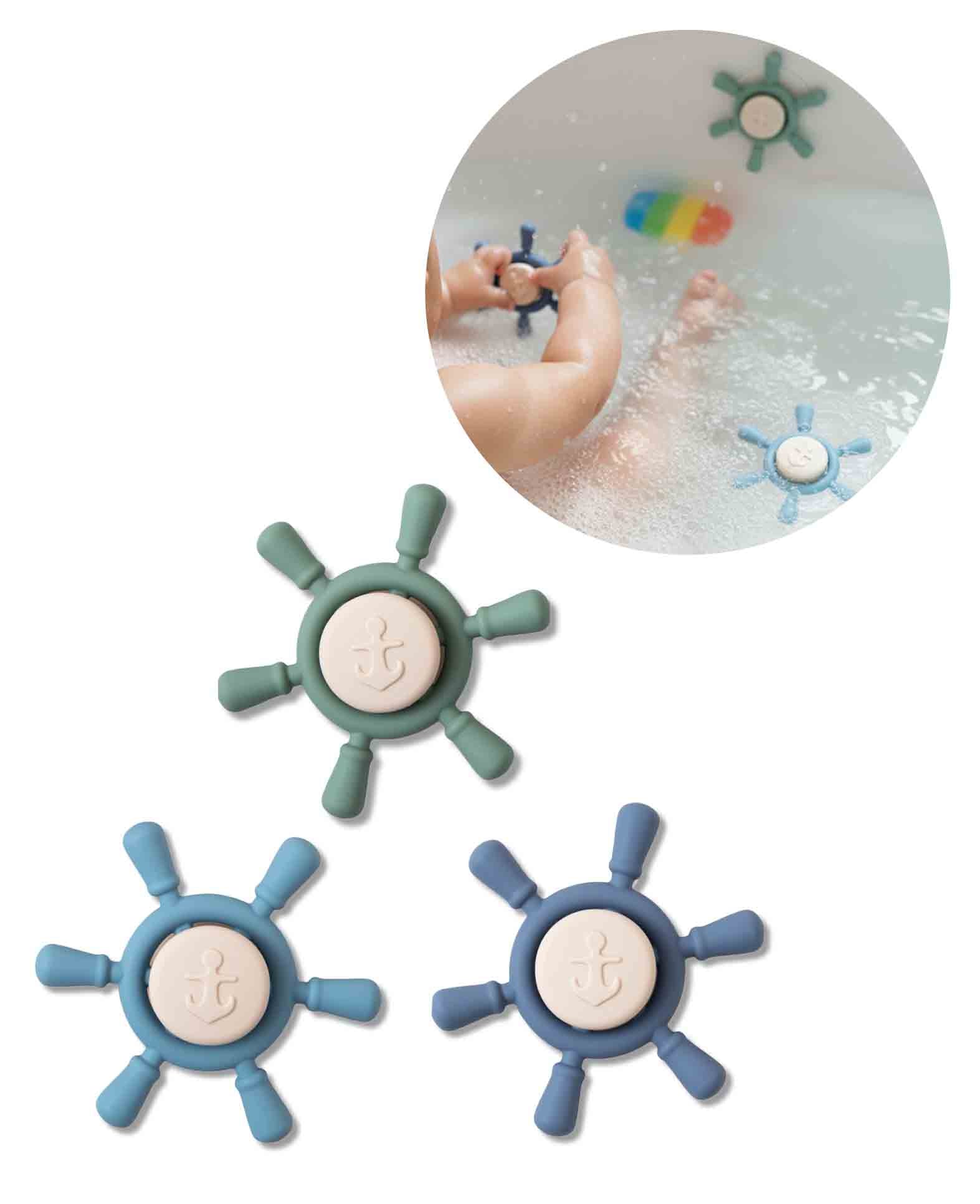 Spinning Water Toy Baby/Kids Bathtub 3-Piece Set Blue