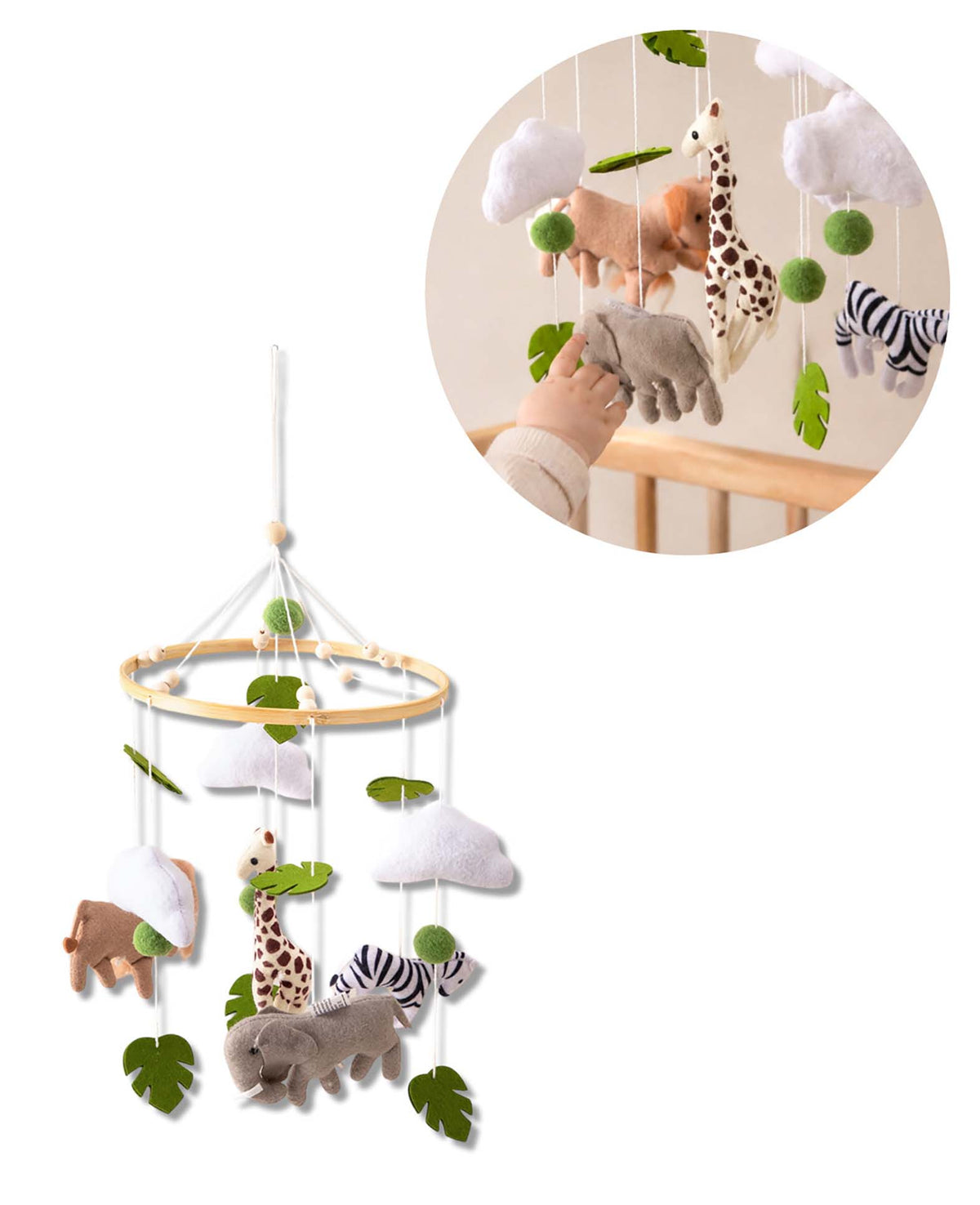 *Mobile Zootiere Baby Holz Filz
