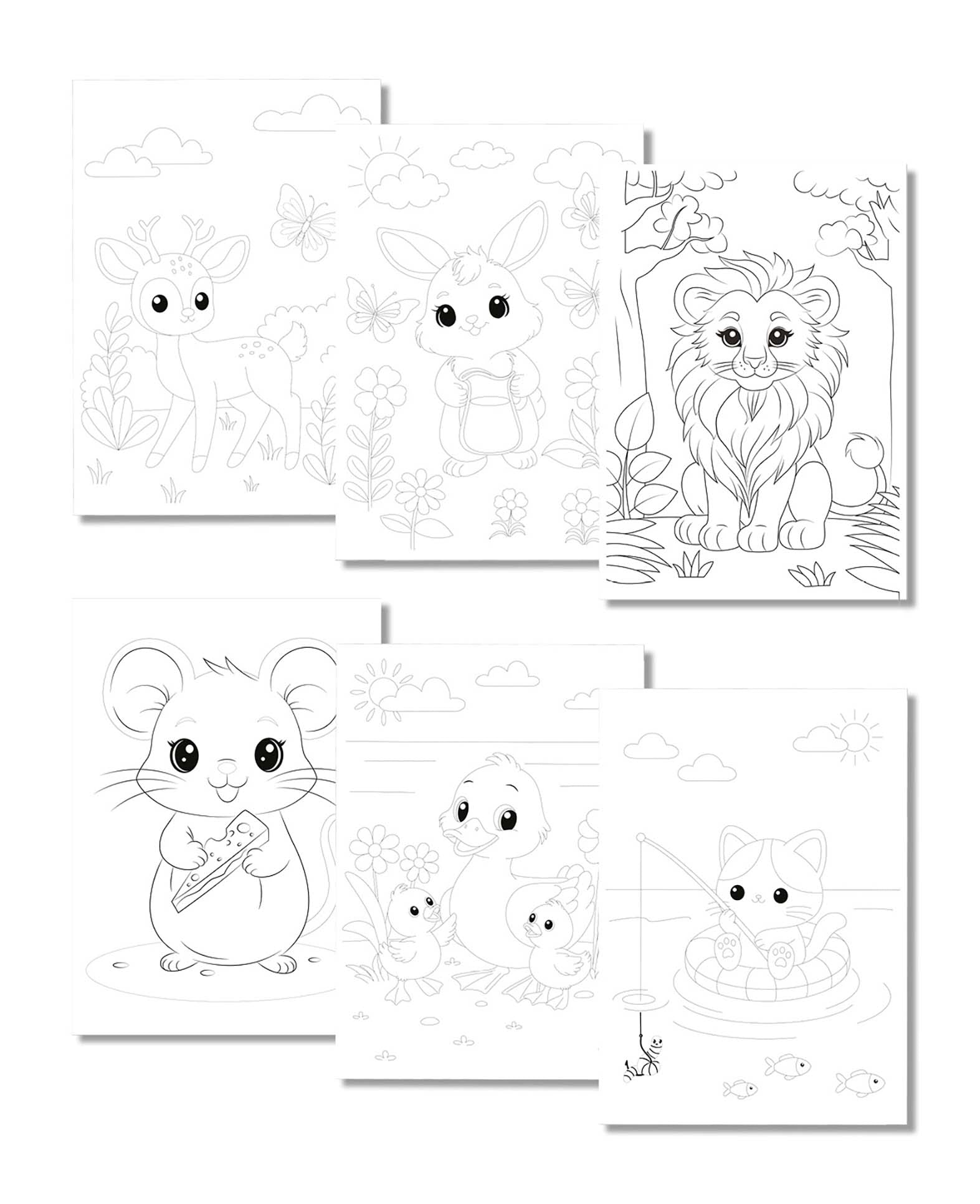 Coloring Book Cute Animals, A4, 24 sheets