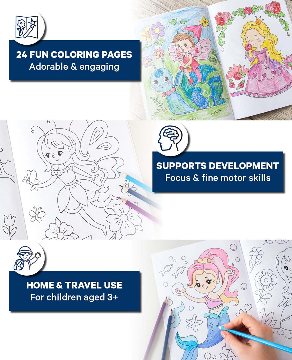Coloring book Princess, A4, 24 sheets