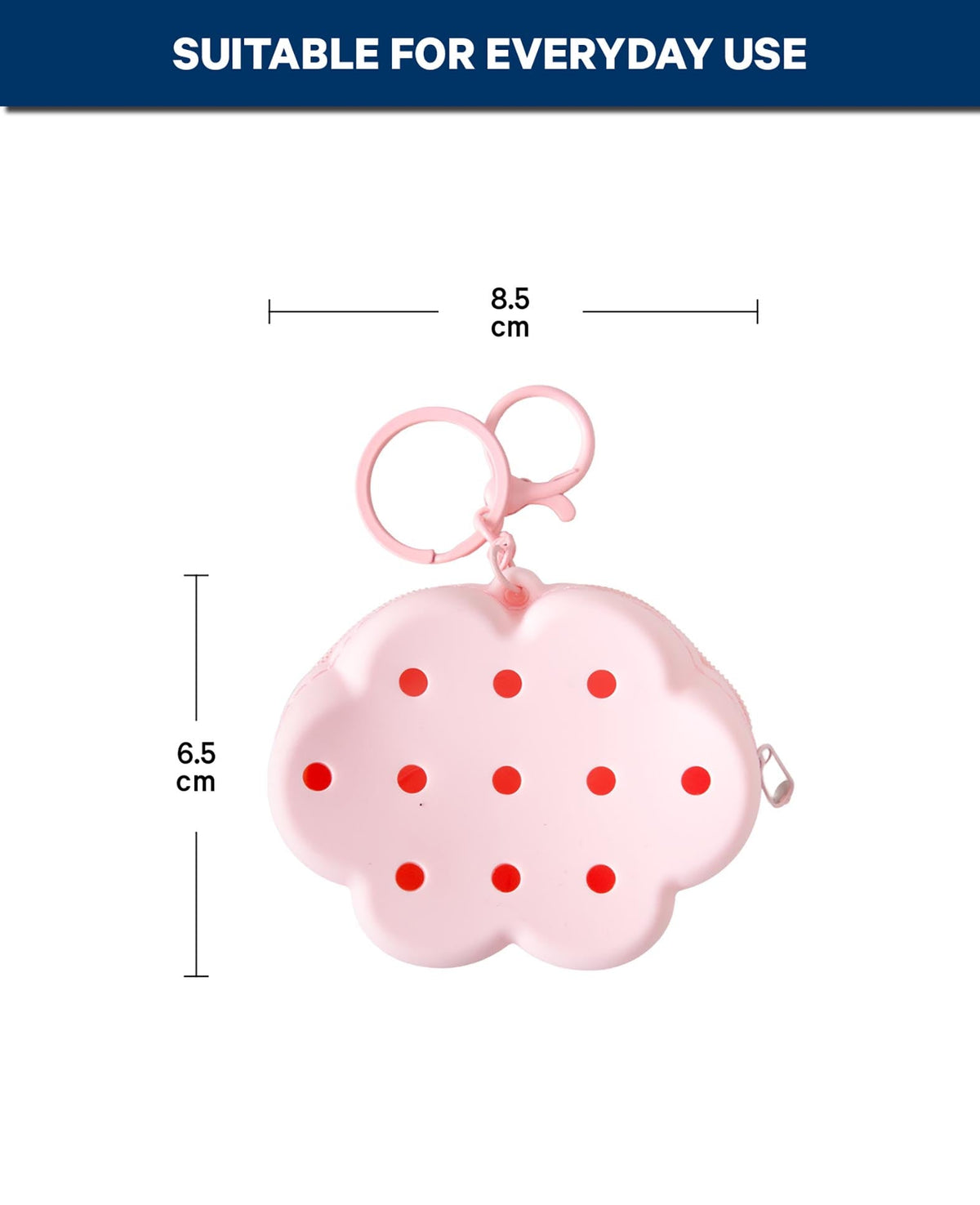 Purse Cloud, for charms pink, 6.6 x 8.7 cm, BPA free