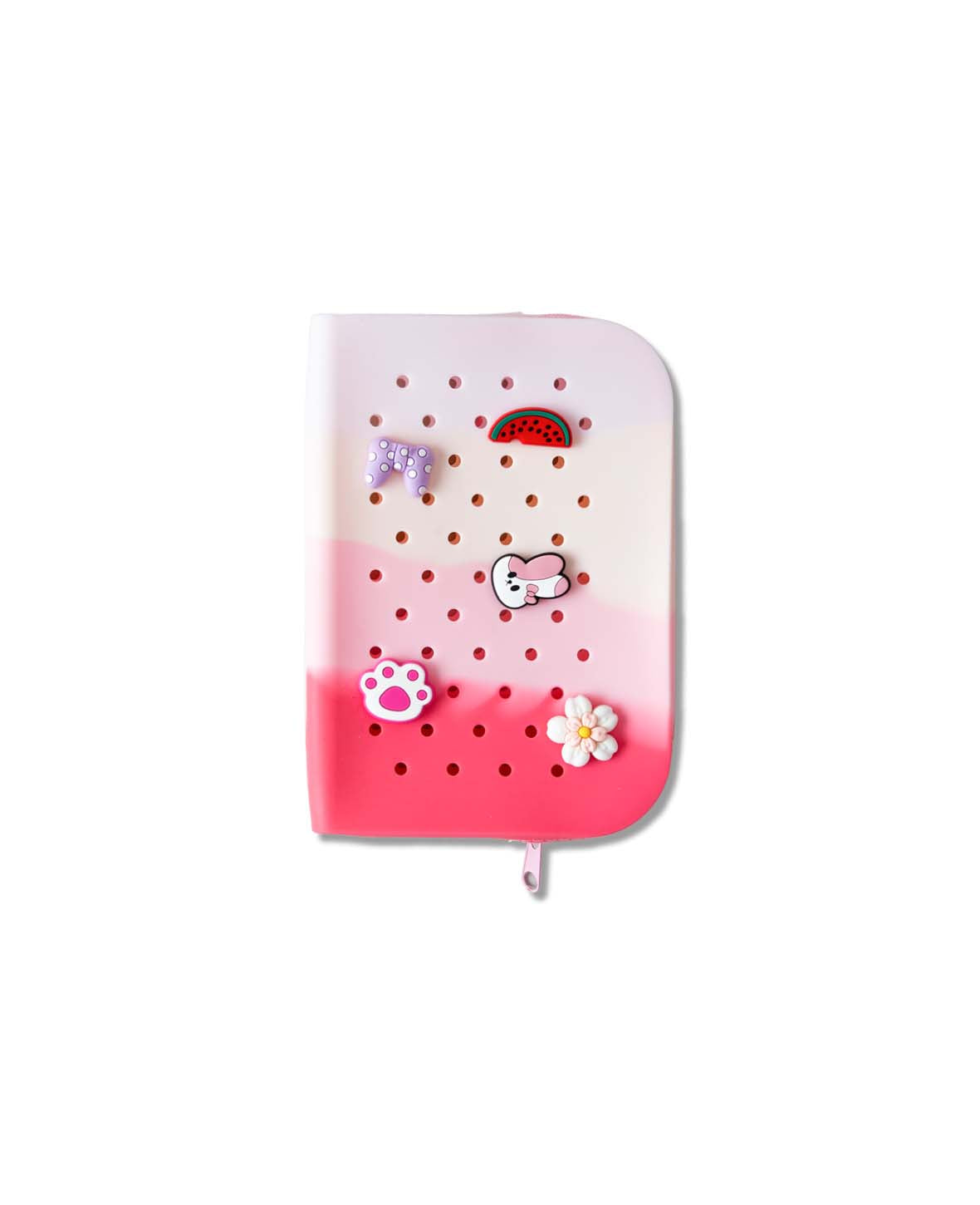 Silikonmappe, Verlauf rosa/rot, 14 x 20 cm, BPA frei