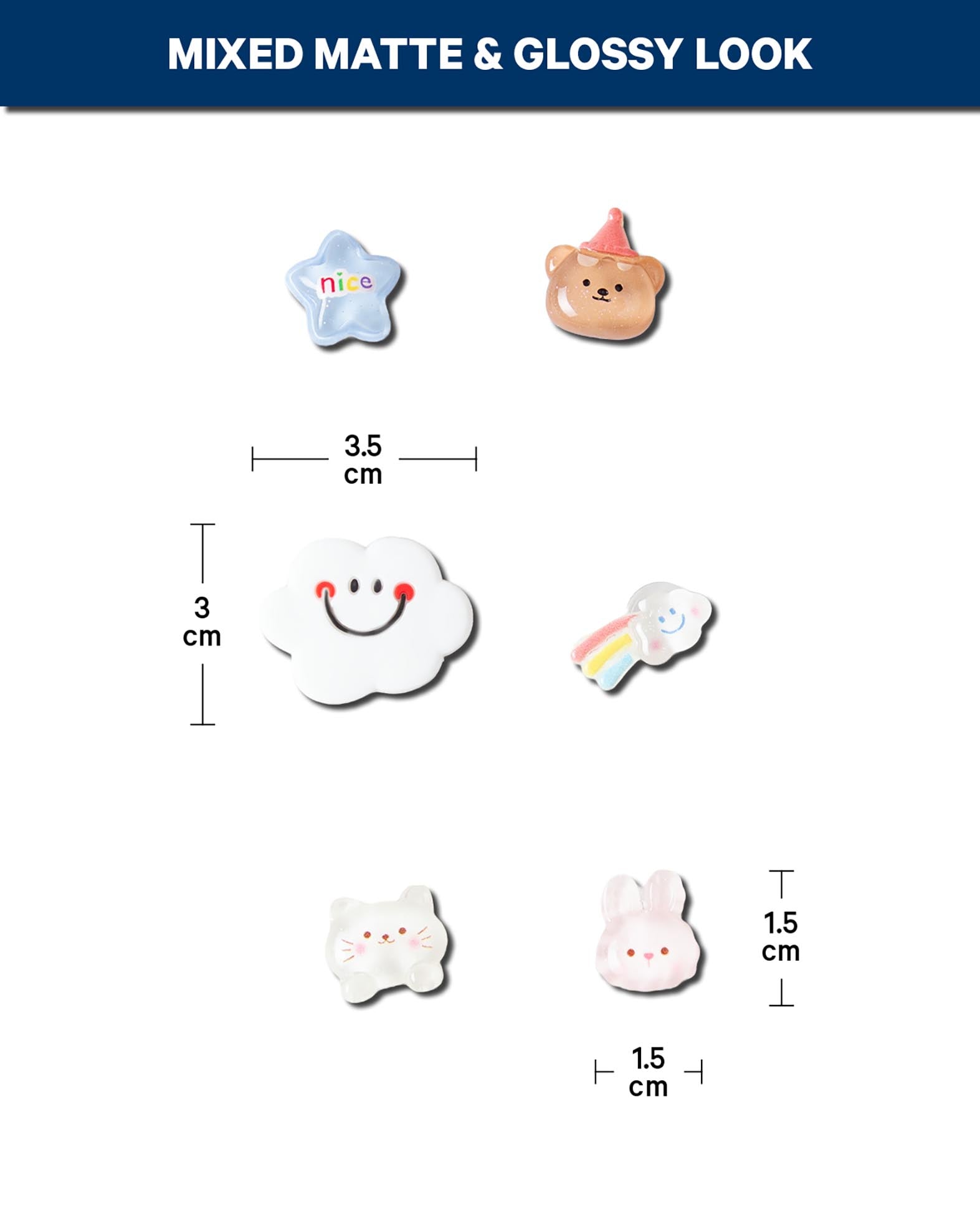 Charms, Silicone, Bears, 6 pcs., BPA free
