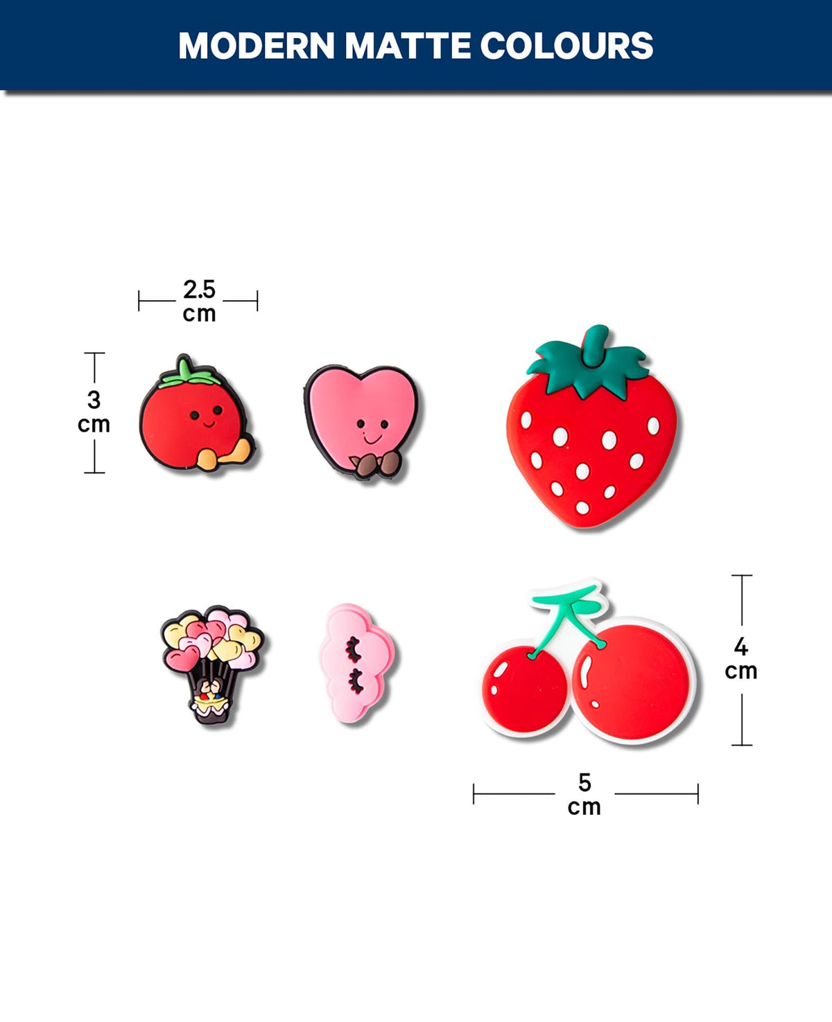 Charms, Silicone, Sweet Fruit, 6 pcs., BPA-free