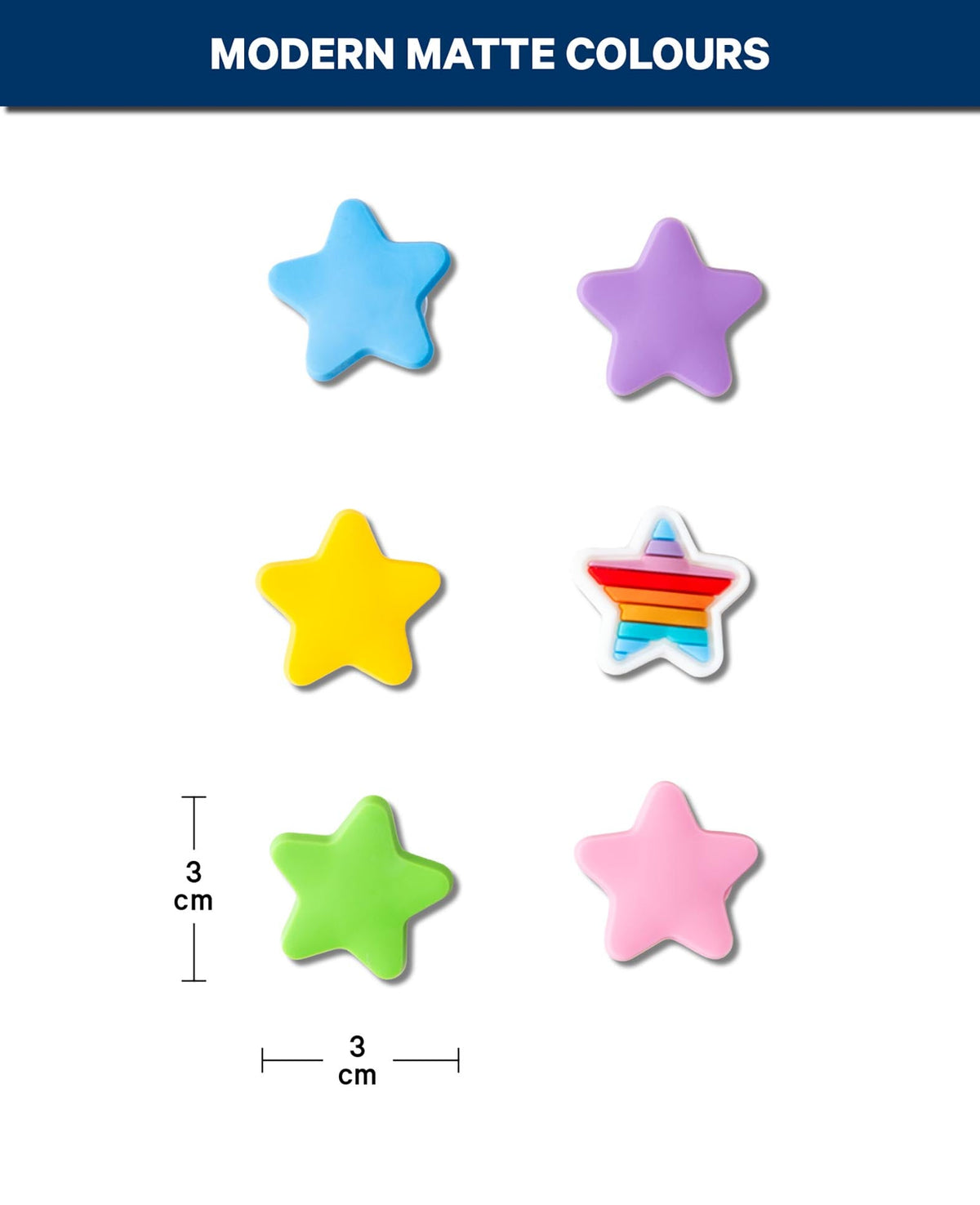 Charms,Silikon, Sterne, 6 Stk., BPA frei