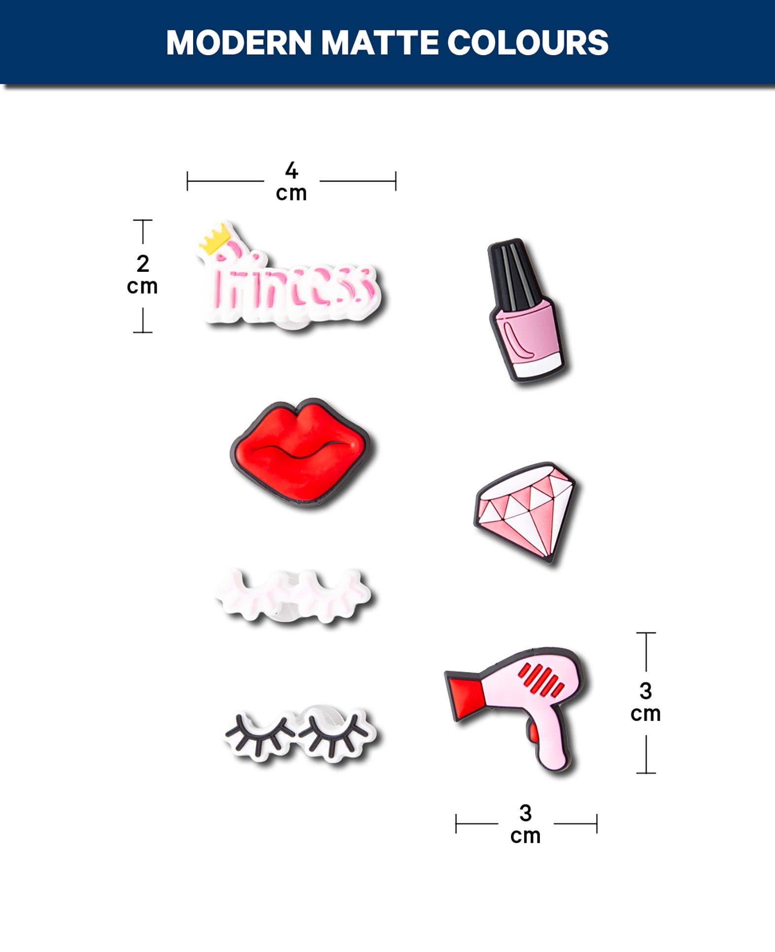 Breloques, silicone, Princesse, 6 pièces, sans BPA