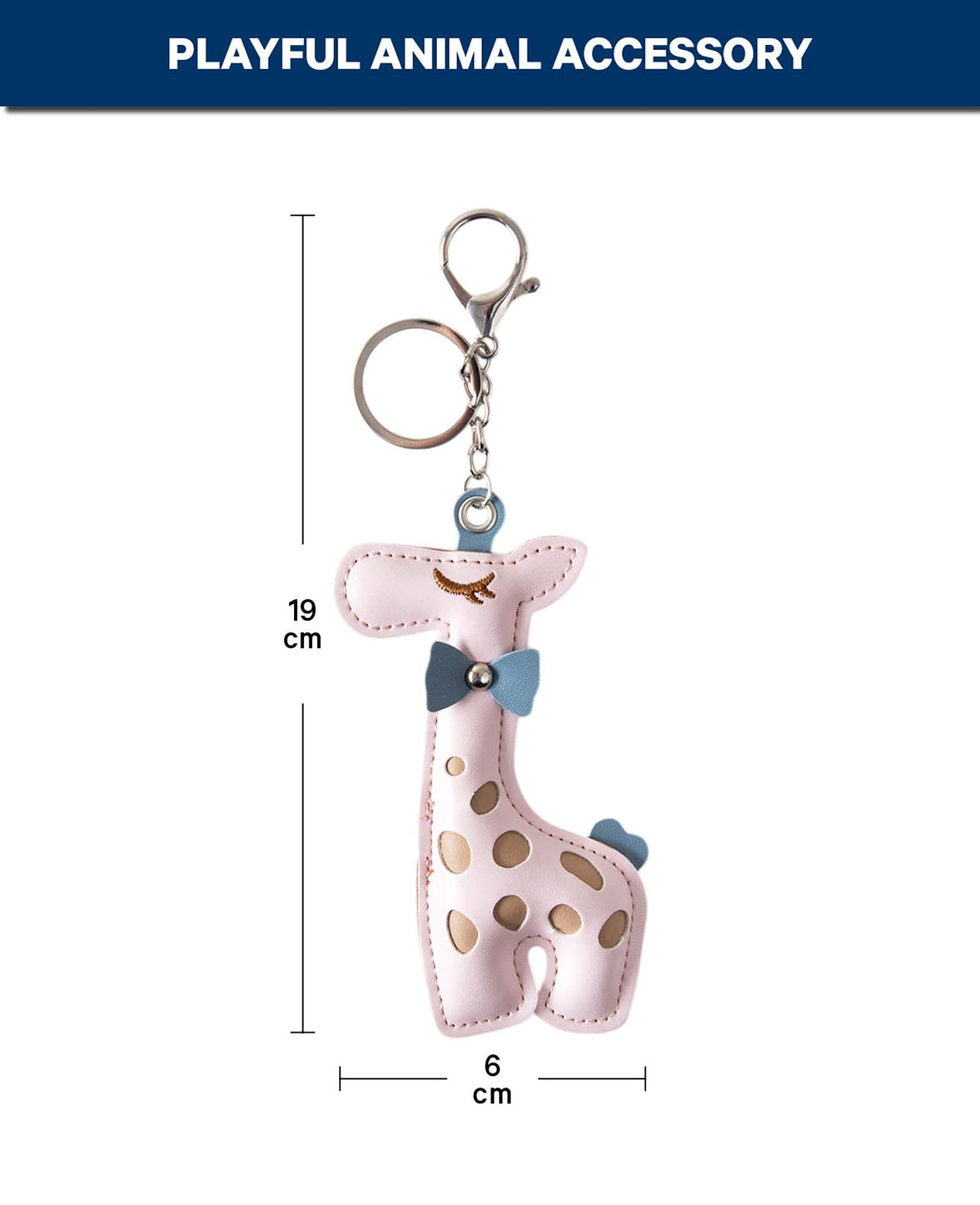 Taschenanhänger Giraffe, Rosa, 6×12.5 cm