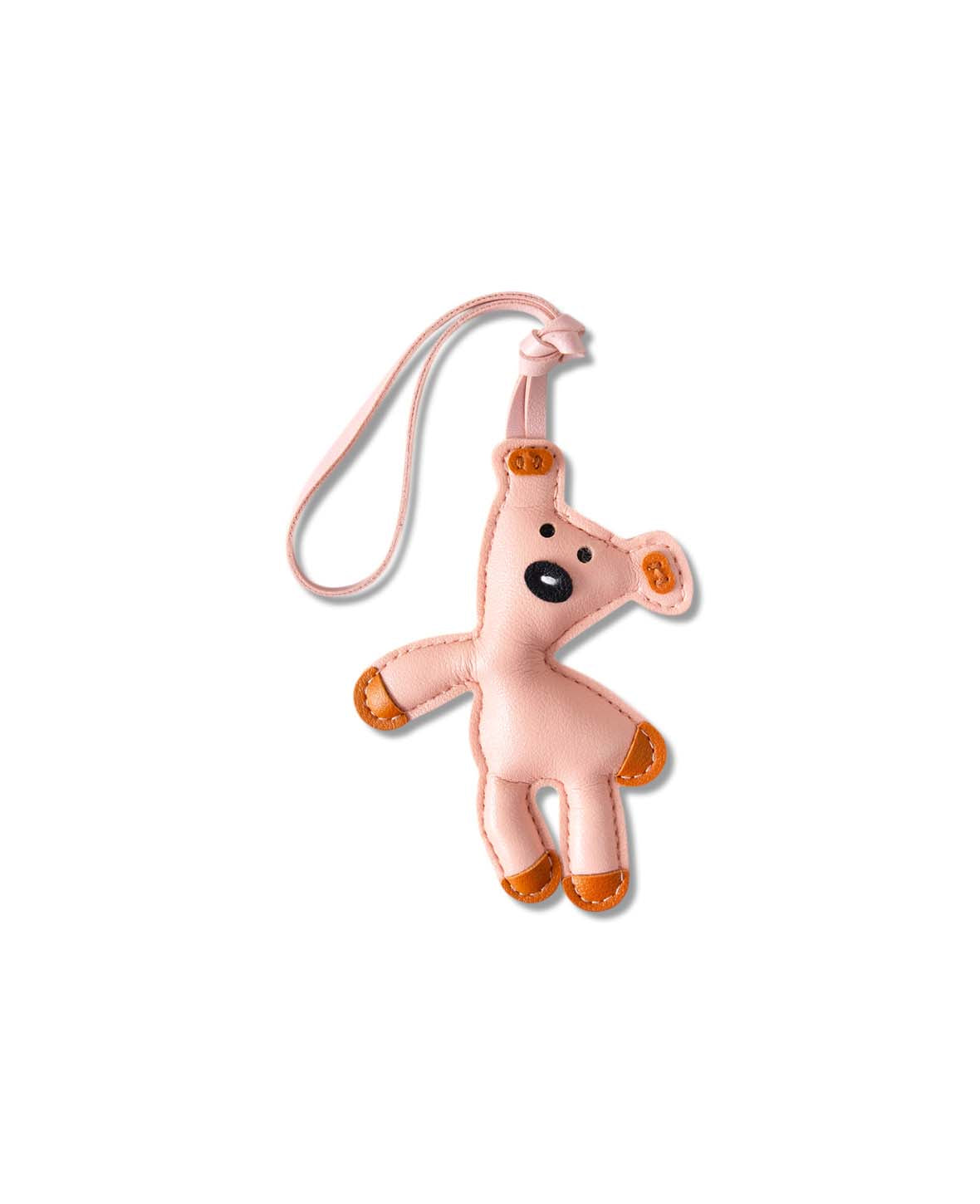 Bag charm, funny dog, pink/brown, 8 x 11.5 cm