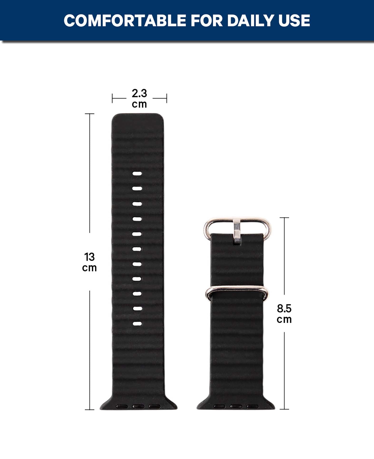 Apple Watch Band Black 42-49mm - Wavy