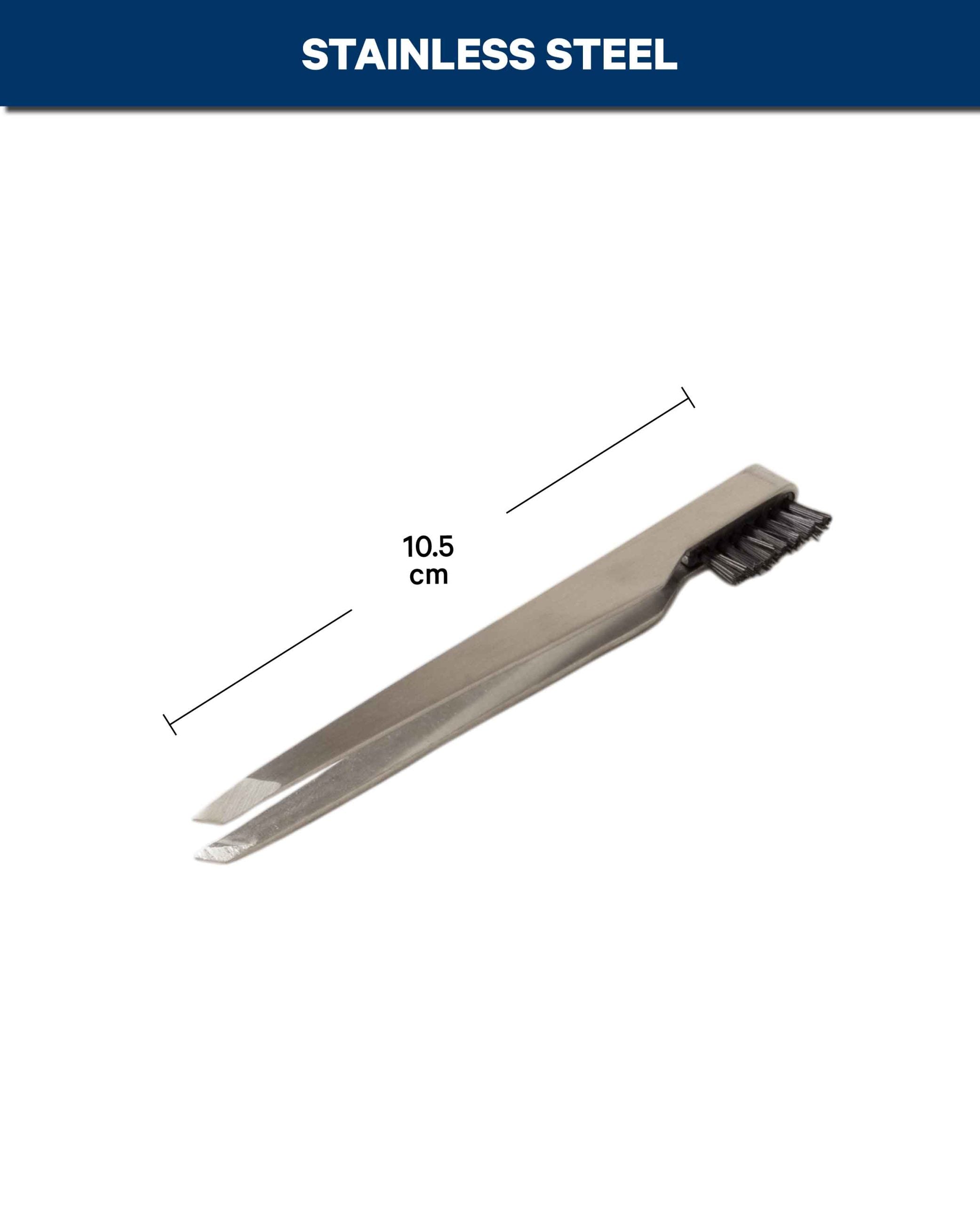 2 in1 Pinzette mit Augenbrauenbürste