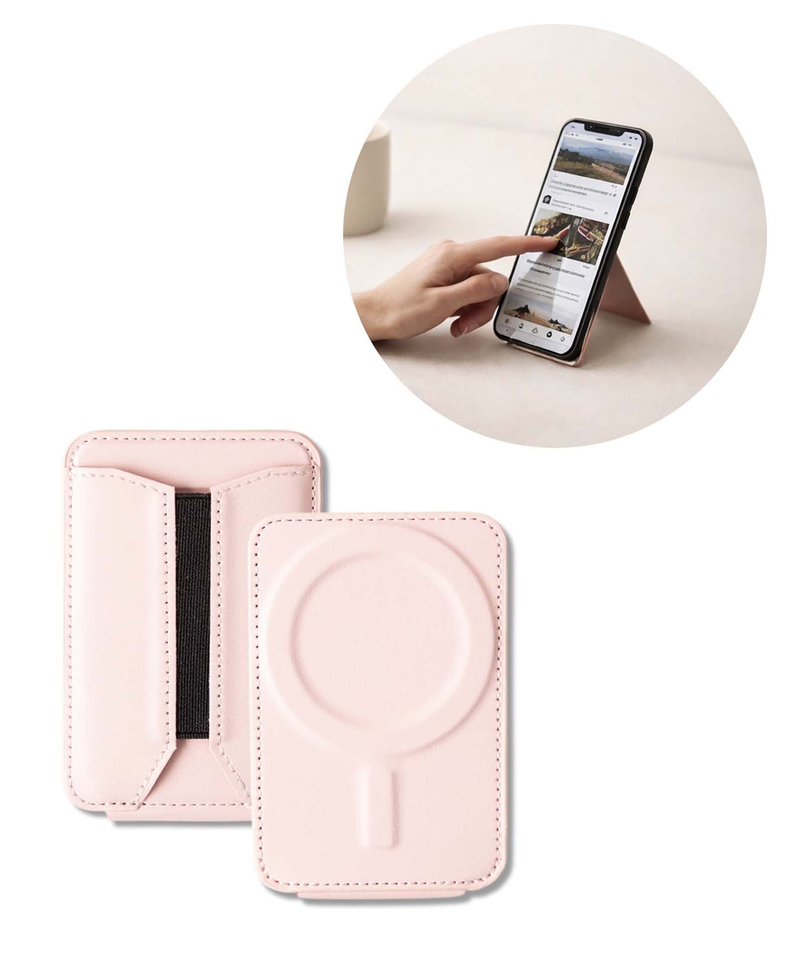 MagSafe iPhone Porte-cartes avec béquille - Rose