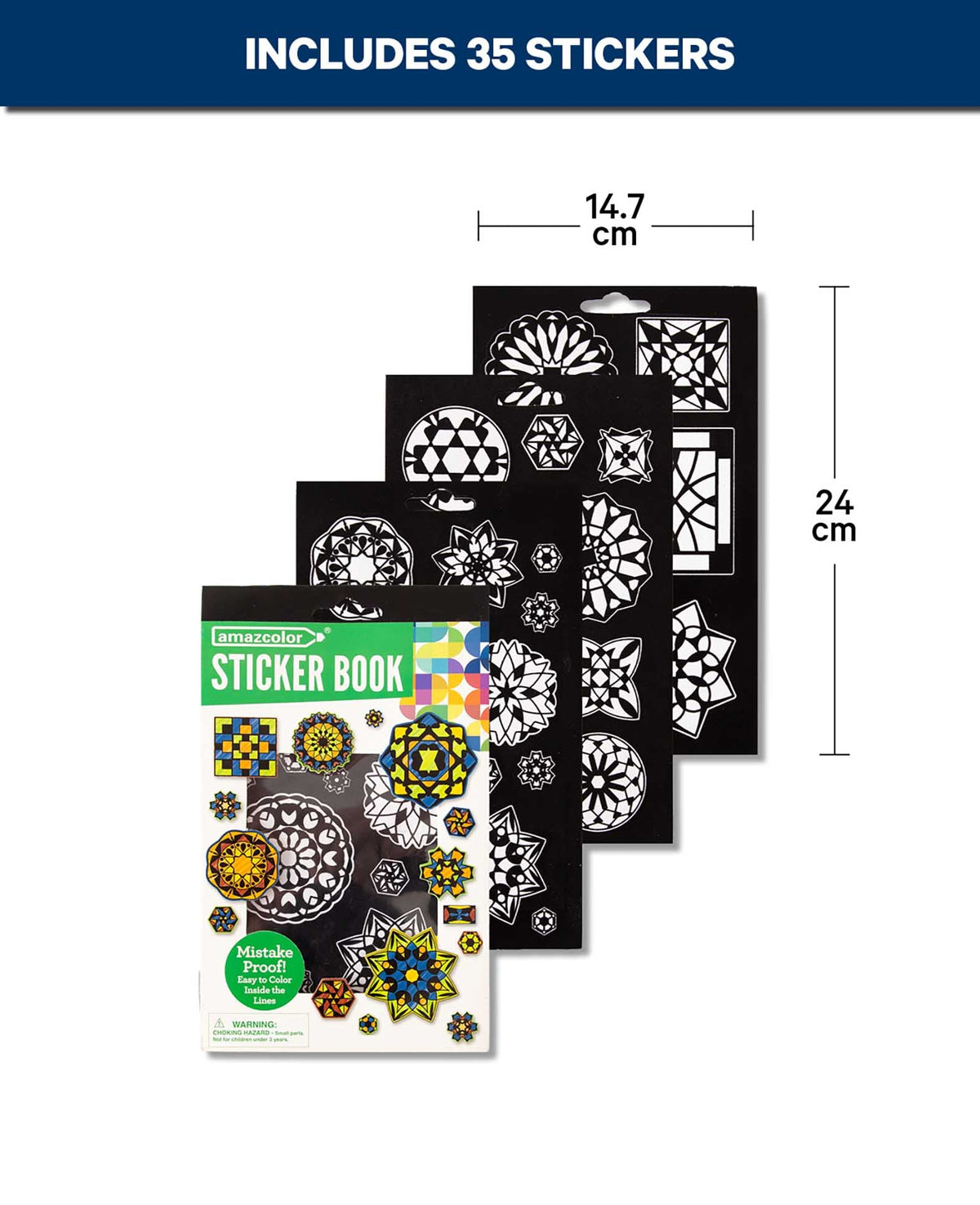 Stickerbook zum Ausmalen, Mandala, 75 Samt-Sticker