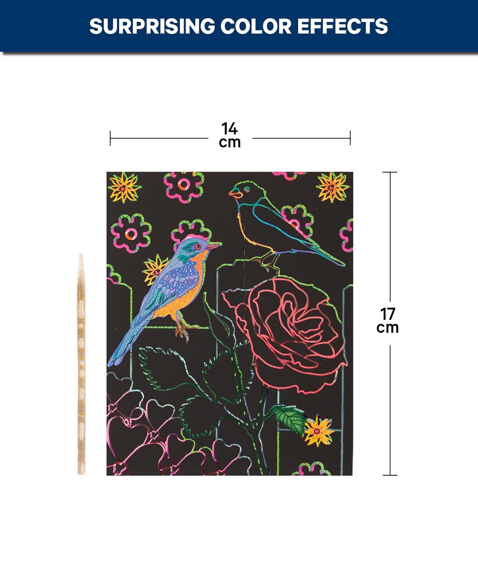 Scratchset für Kinder, Natur-Motive, 6 Blätter & 1 Scratchstift