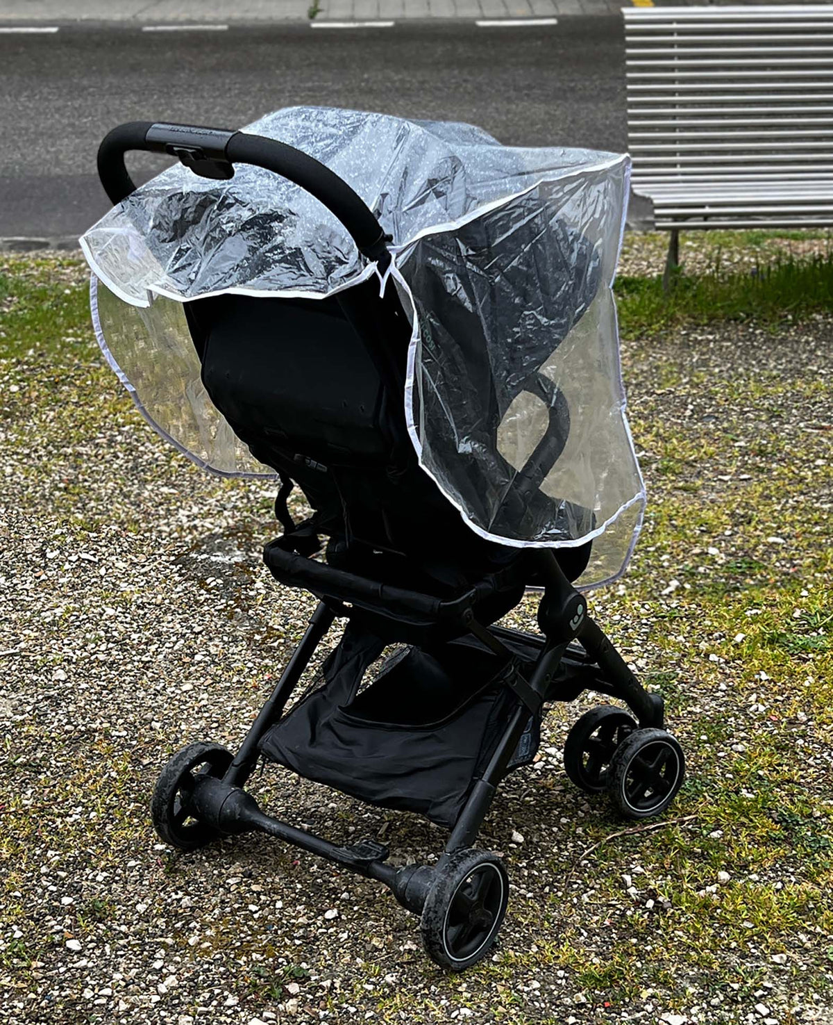 Regenverdeck Kinderbuggy, transparent