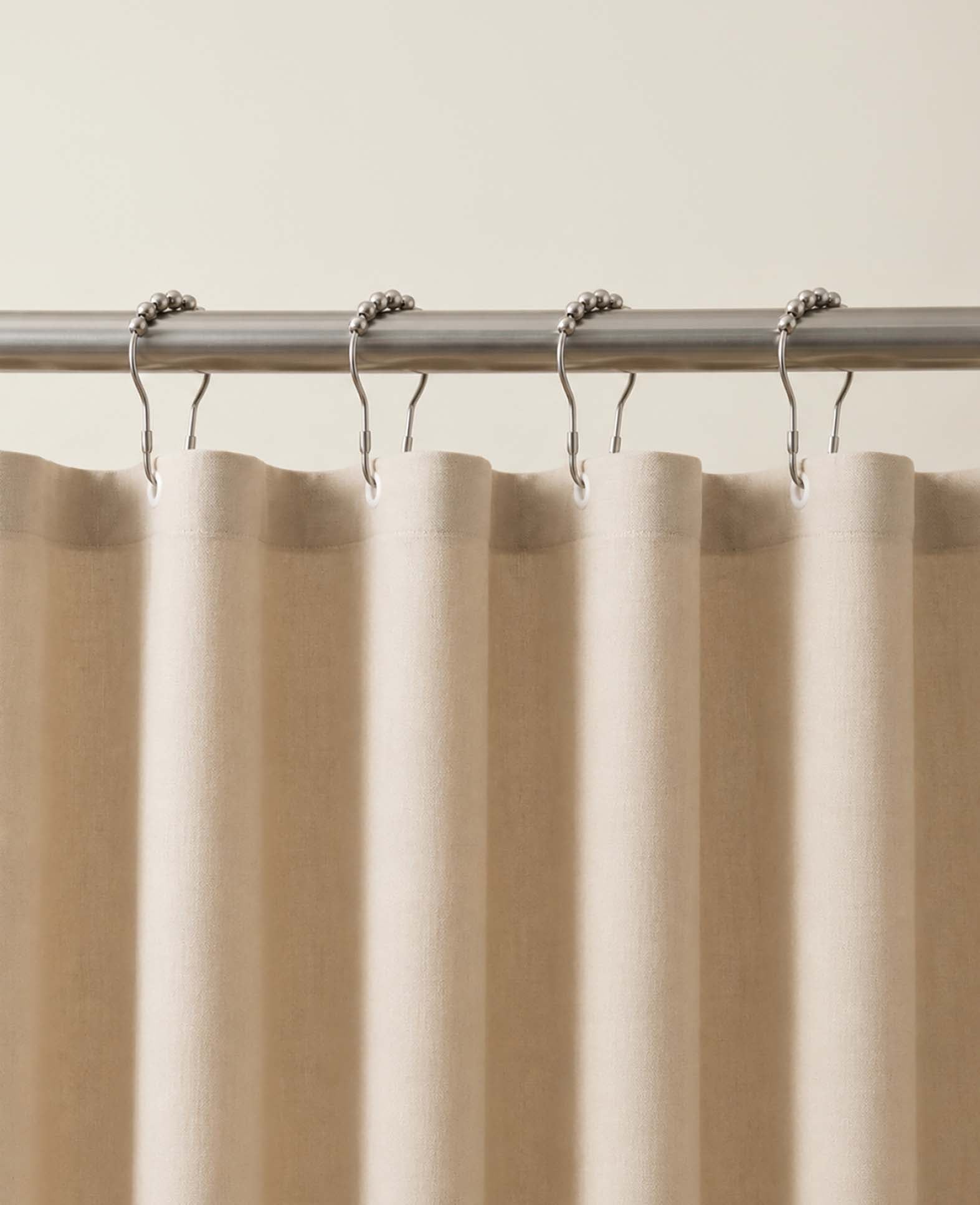 Curtain hooks, metal, silver, 43 x 76 mm, 4 pcs.