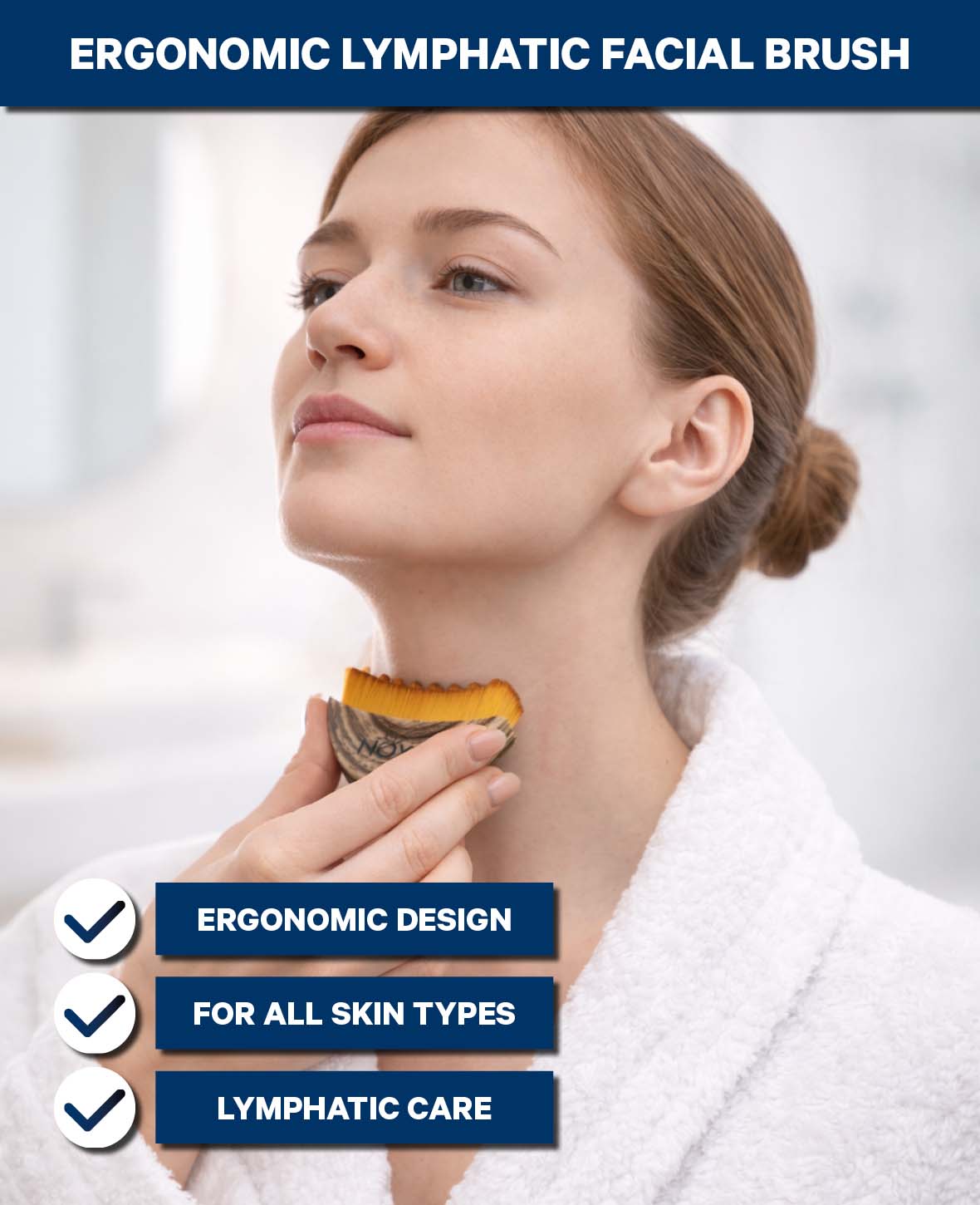 Lymph Brush Gesichtsbürste, für Lymphdrainage und Gesichtsmassage