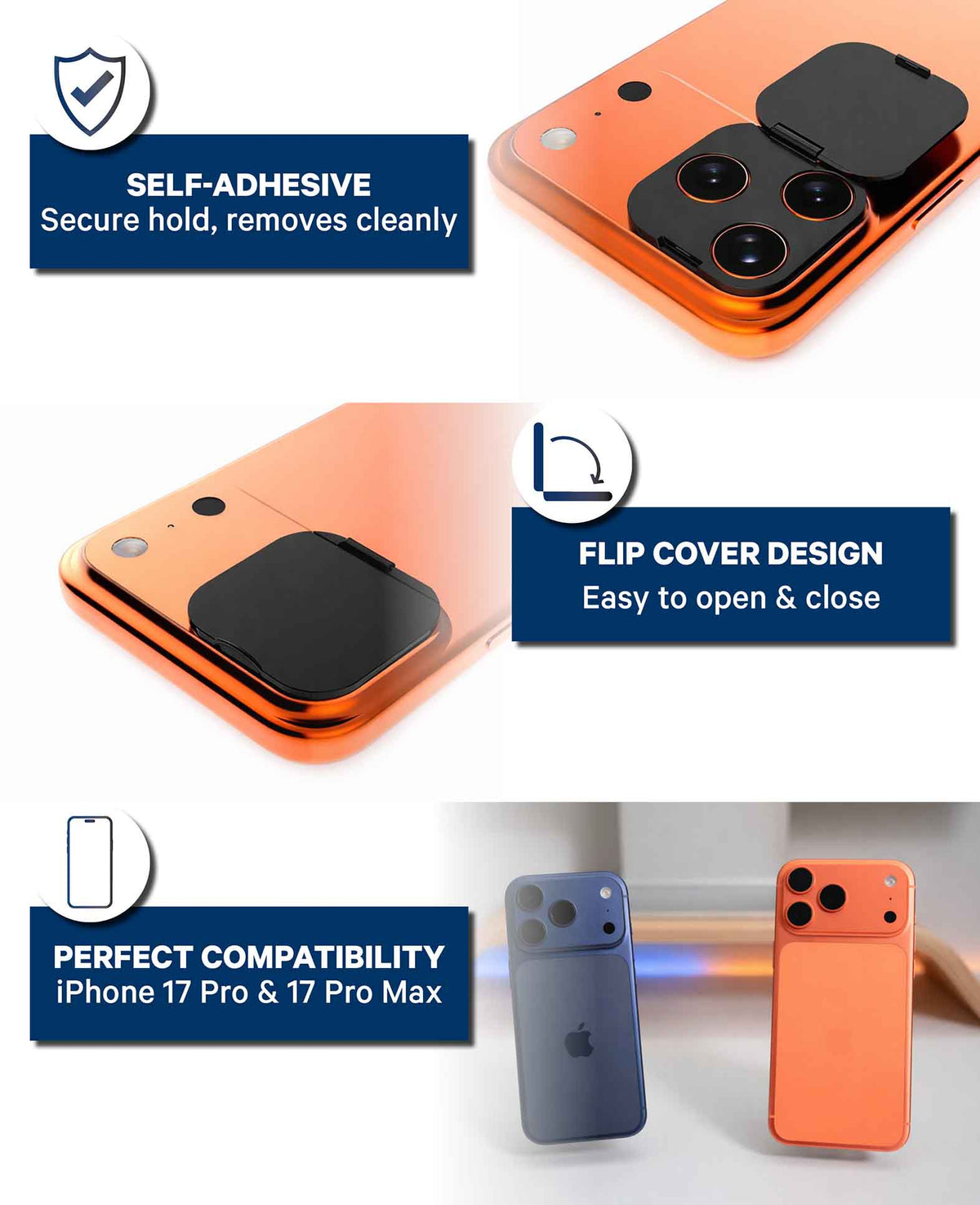 Cache-caméra de confidentialité pour iPhone 17 Pro/Pro Max