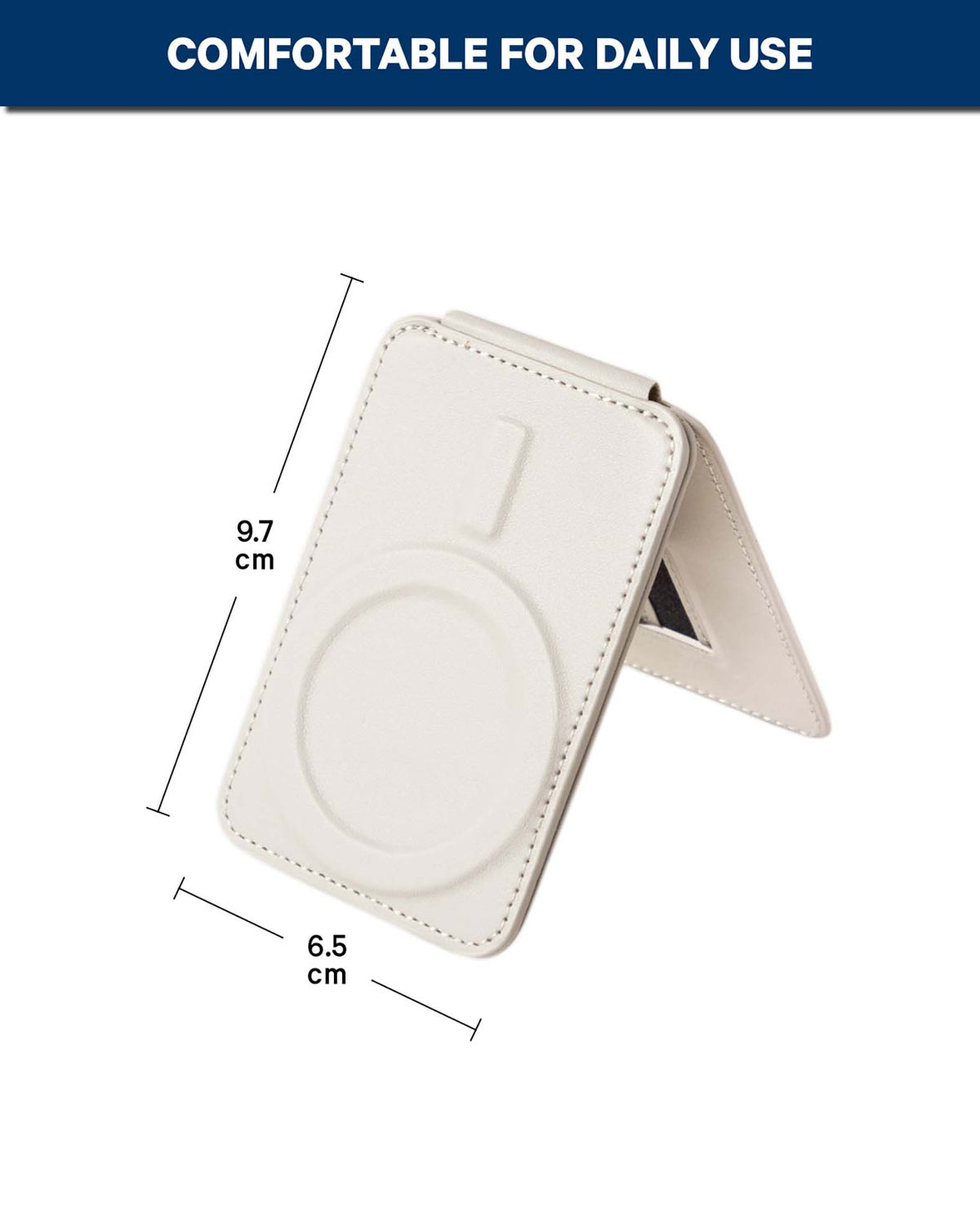 MagSafe iPhone Kartenhalter mit Ständer, Hellgrau, PU Leder