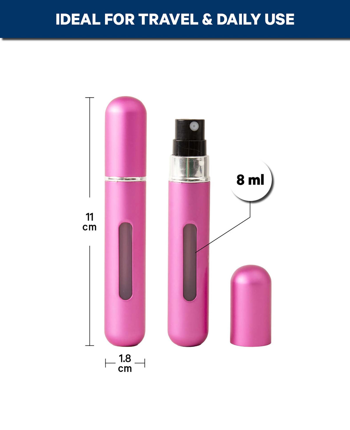 Parfumzerstäuber, Pink Metallic, 8 ml