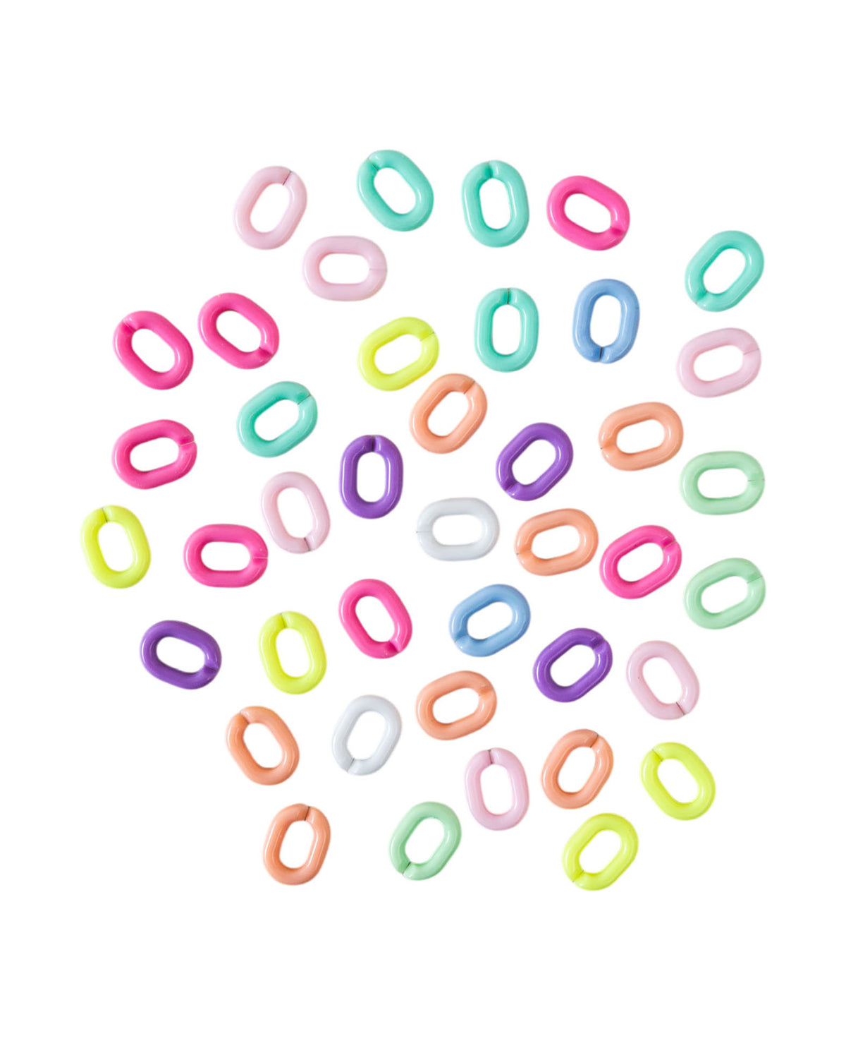Ringperlen, oval klein, bunt, 25 g