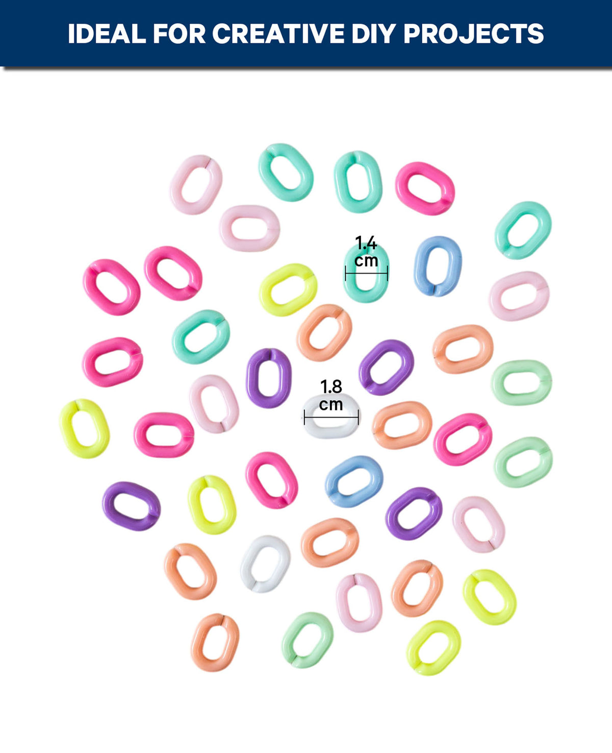 Ringperlen, oval klein, bunt, 25 g