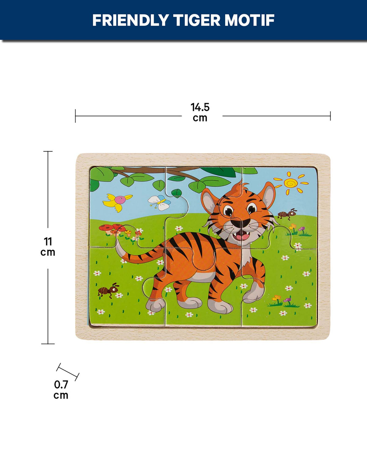 Holzpuzzle Tiger, 6 Teile