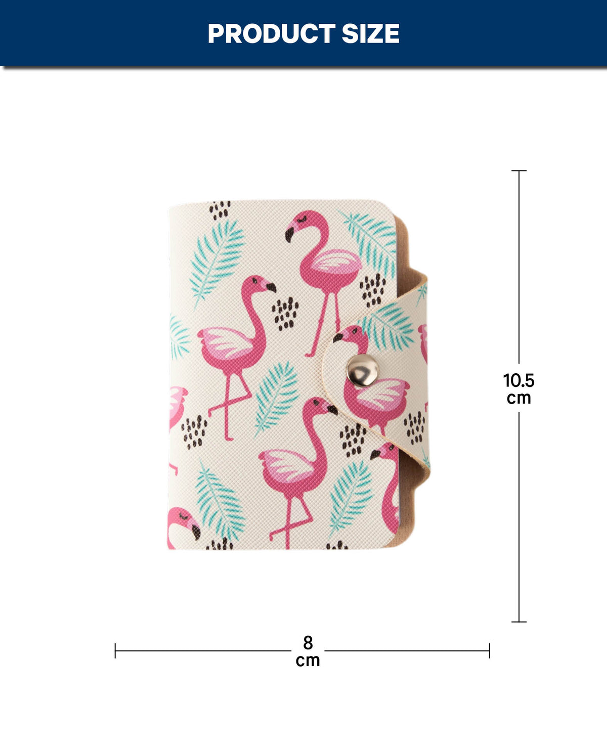 Kartenbörse mit Druckknopf Flamingo, Weiss