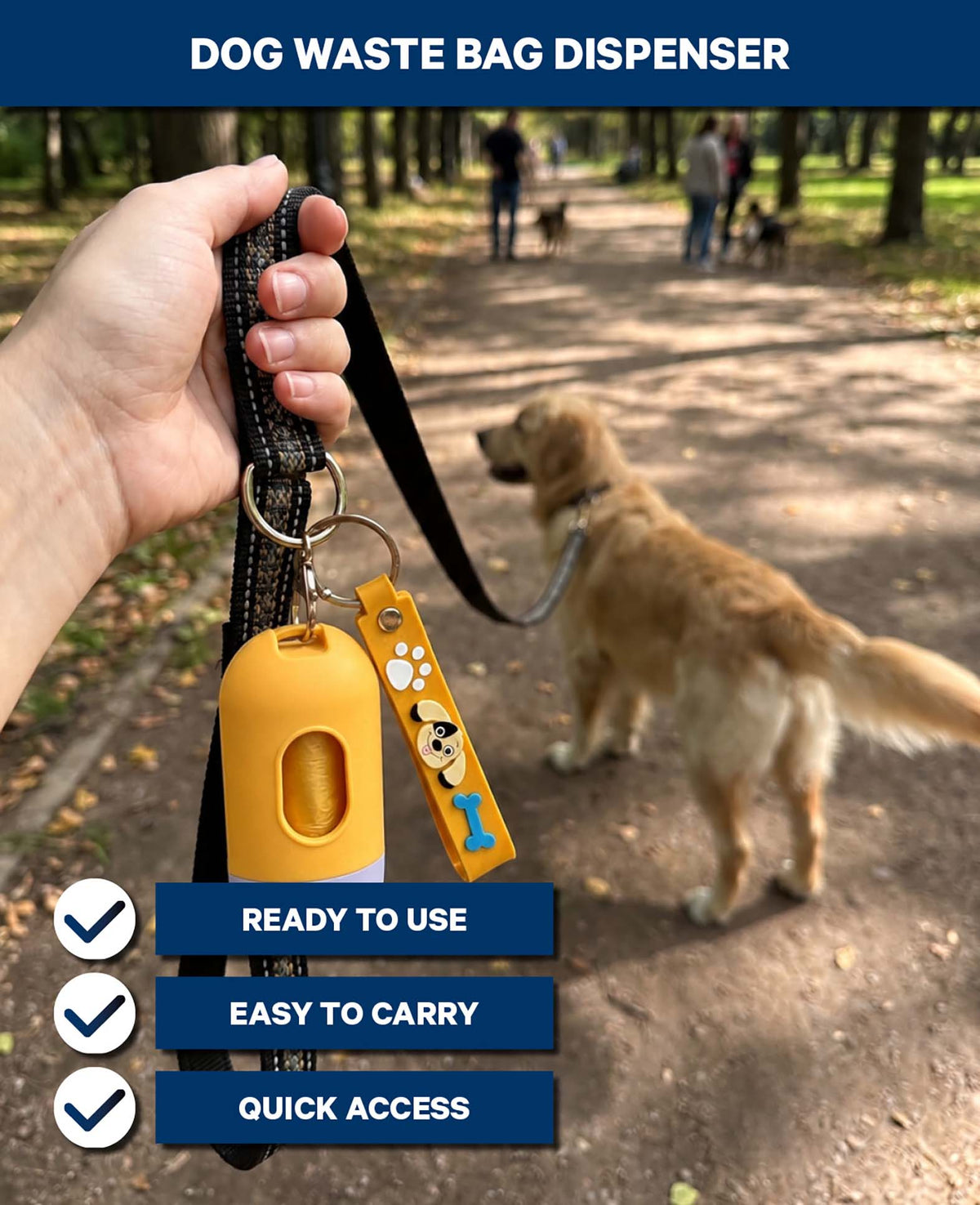 Hundekotbeutelspender mit Taschenlampe, Gelb