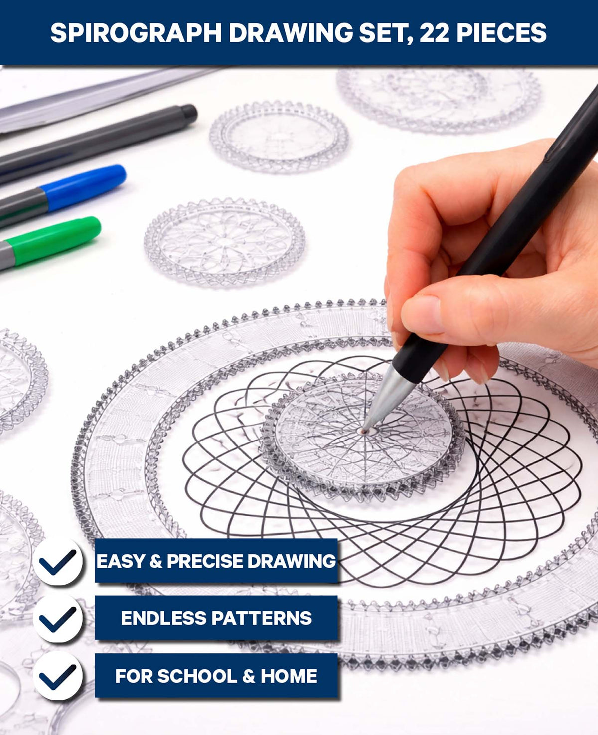 Spirograph Set Kids, 22-tlg.